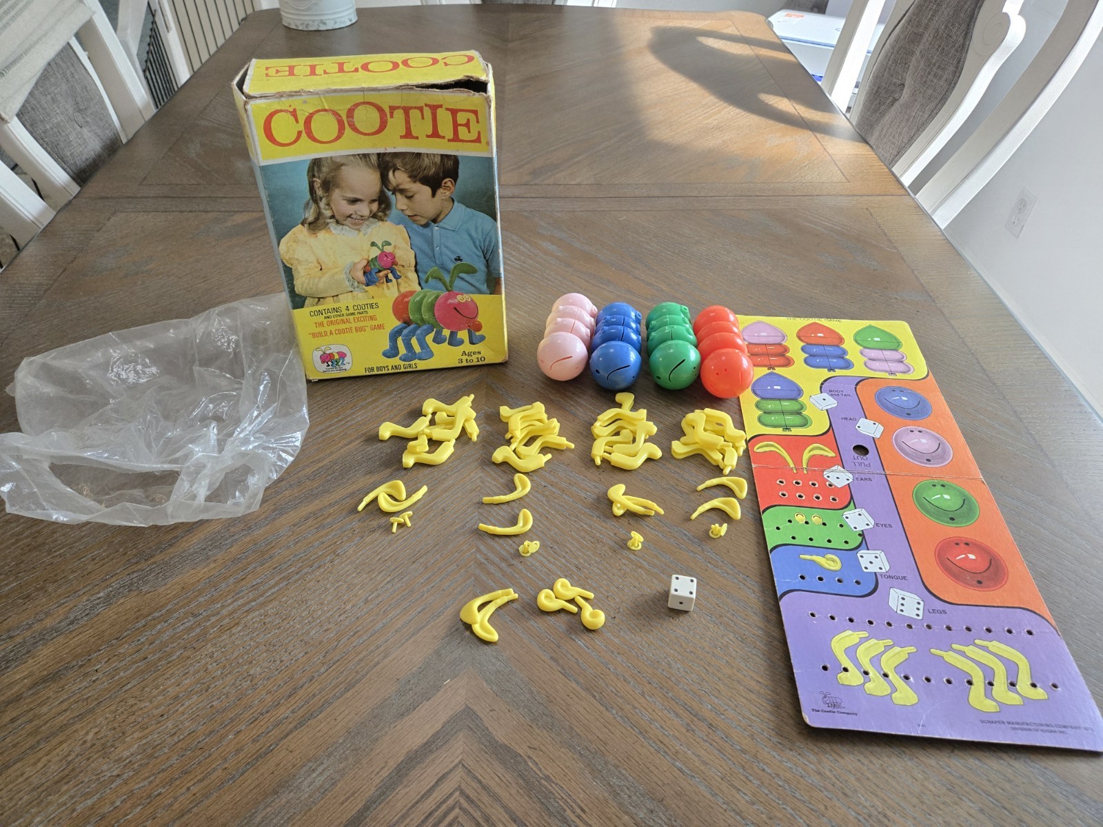 Vintage 1972 Schaper Cootie Game No. 200 B Original Box