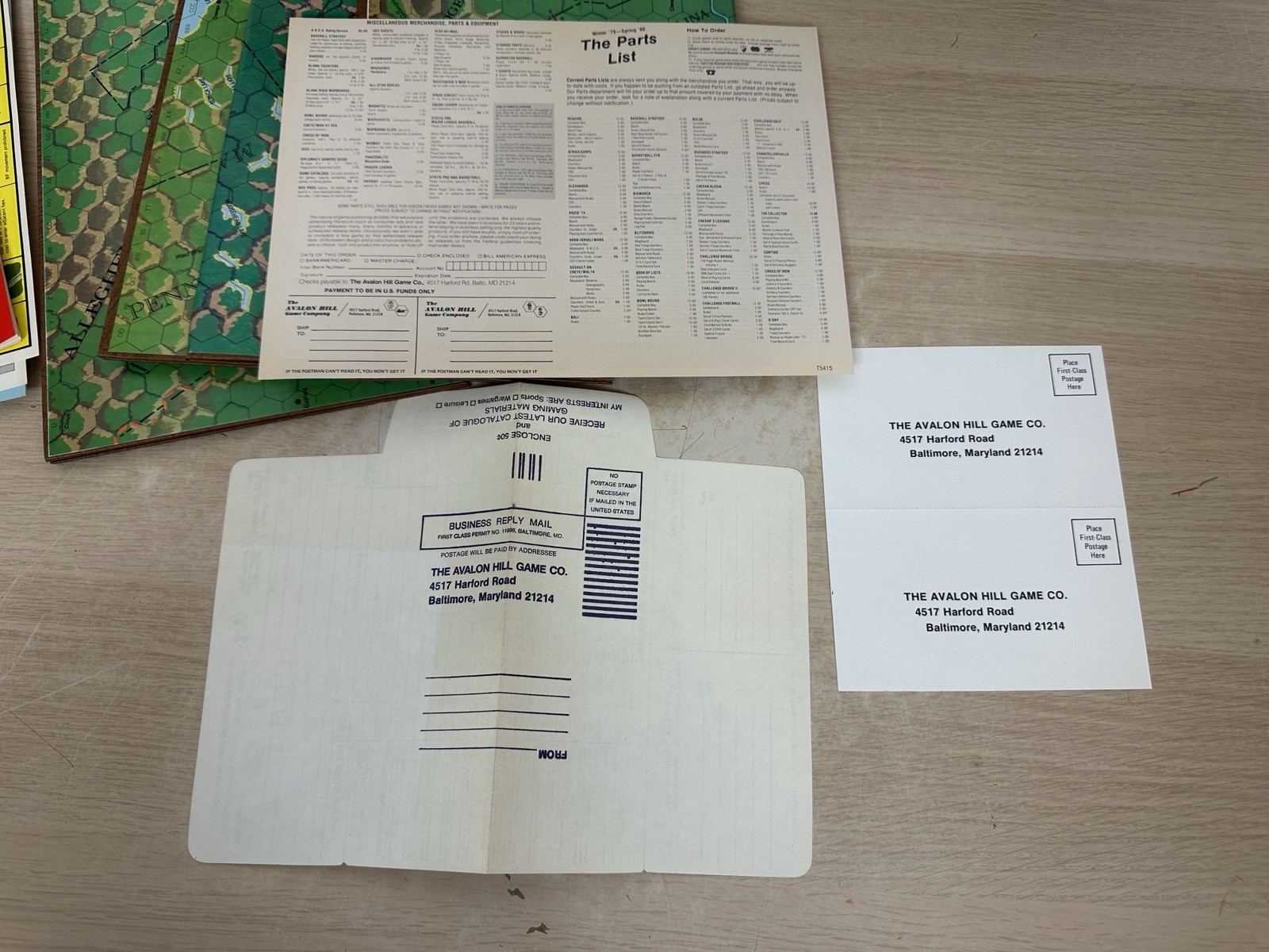 1776 Avalon Hill Game of the American Revolutionary War 1974 UNPUNCHED, UNPLAYED