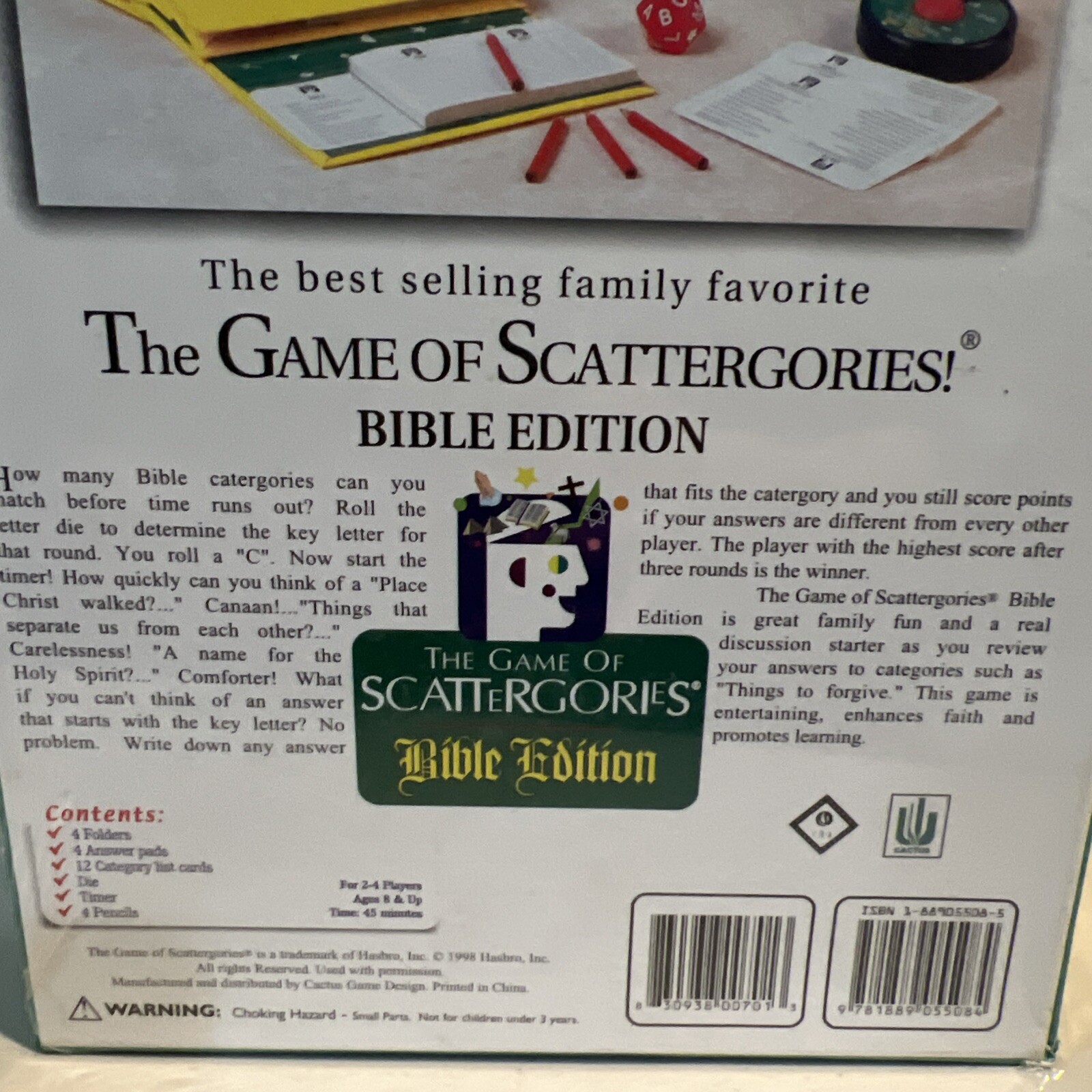 The Game of Scattergories Bible Edition Game – Hasbro 1998 New Sealed