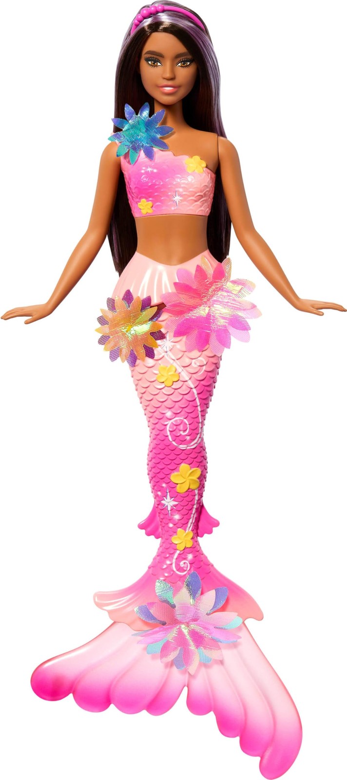 Barbie Mermaid Toy Doll Magic Blooming Flowers Ombre Tail Purple Highlights