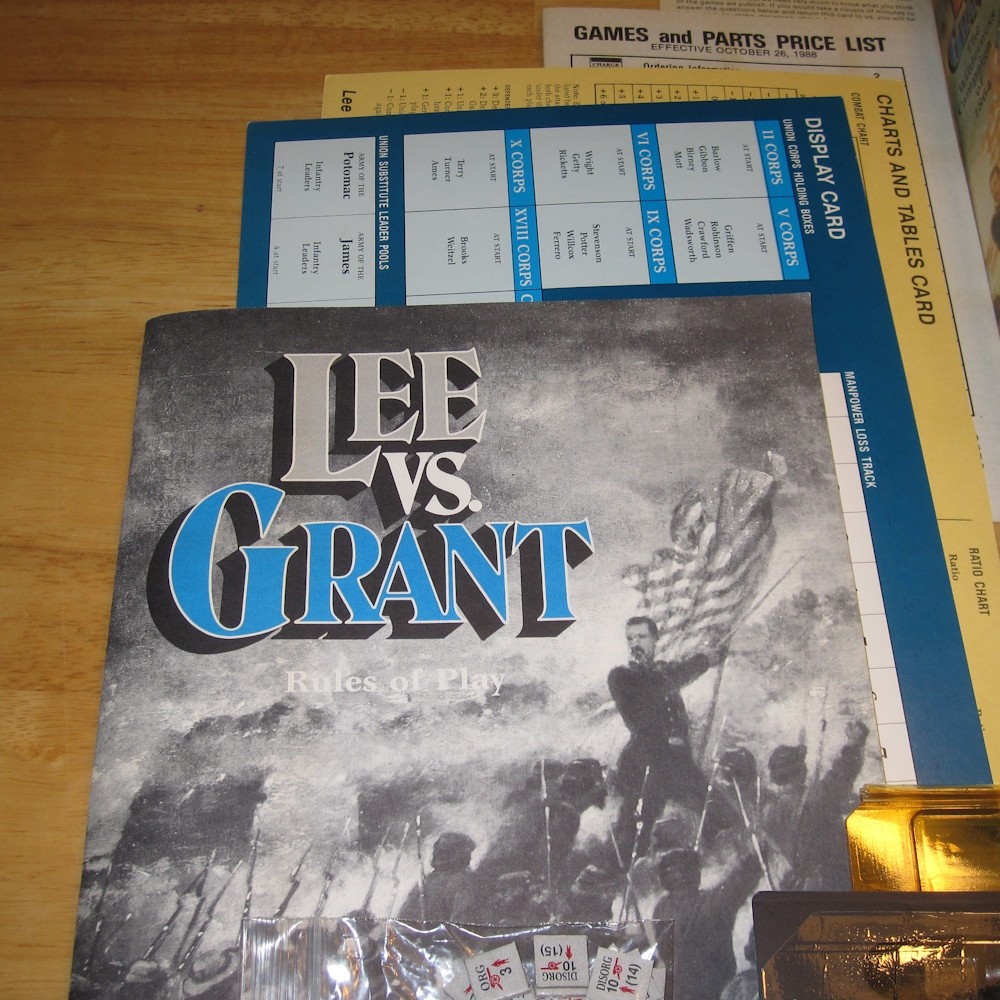 1988 Victory Games ***LEE VS GRANT THE WILDERNESS CAMPAIGN OF 1864*** Board Game