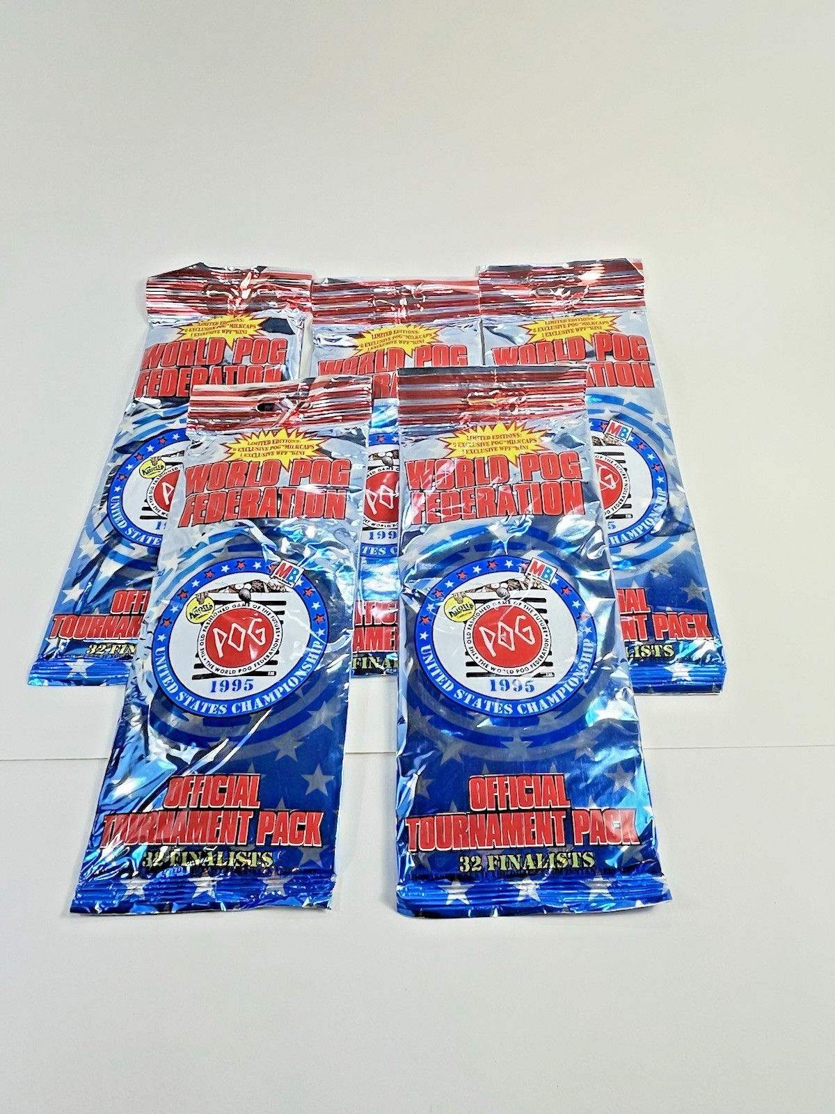 World Pog Federation 1995 US Championship Tournament Pack Lot Of 5 Pogs Rare New