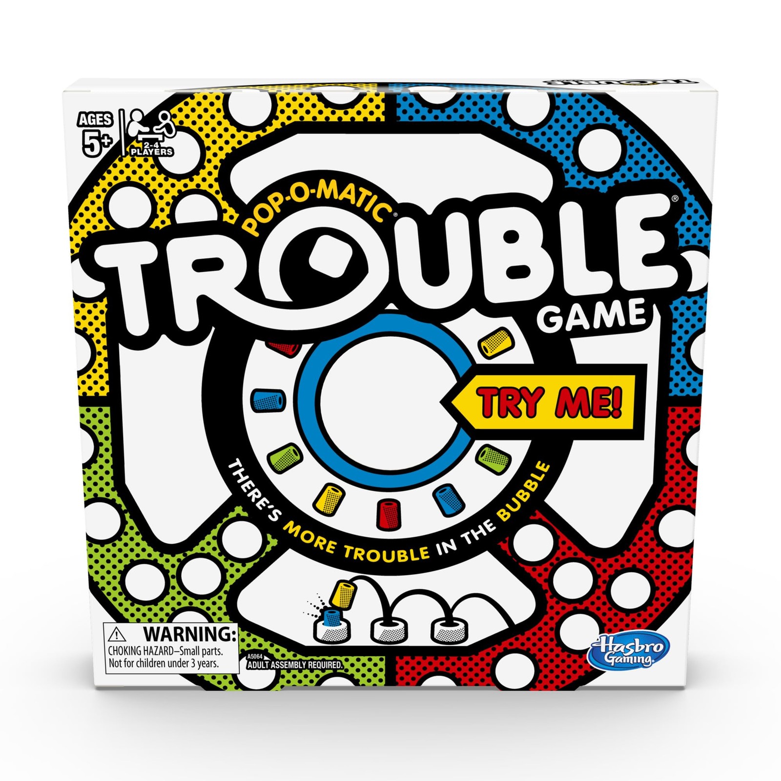 Hasbro Gaming Trouble Board Game for Kids Ages 2.0 H x 11.0 L x W, Vary