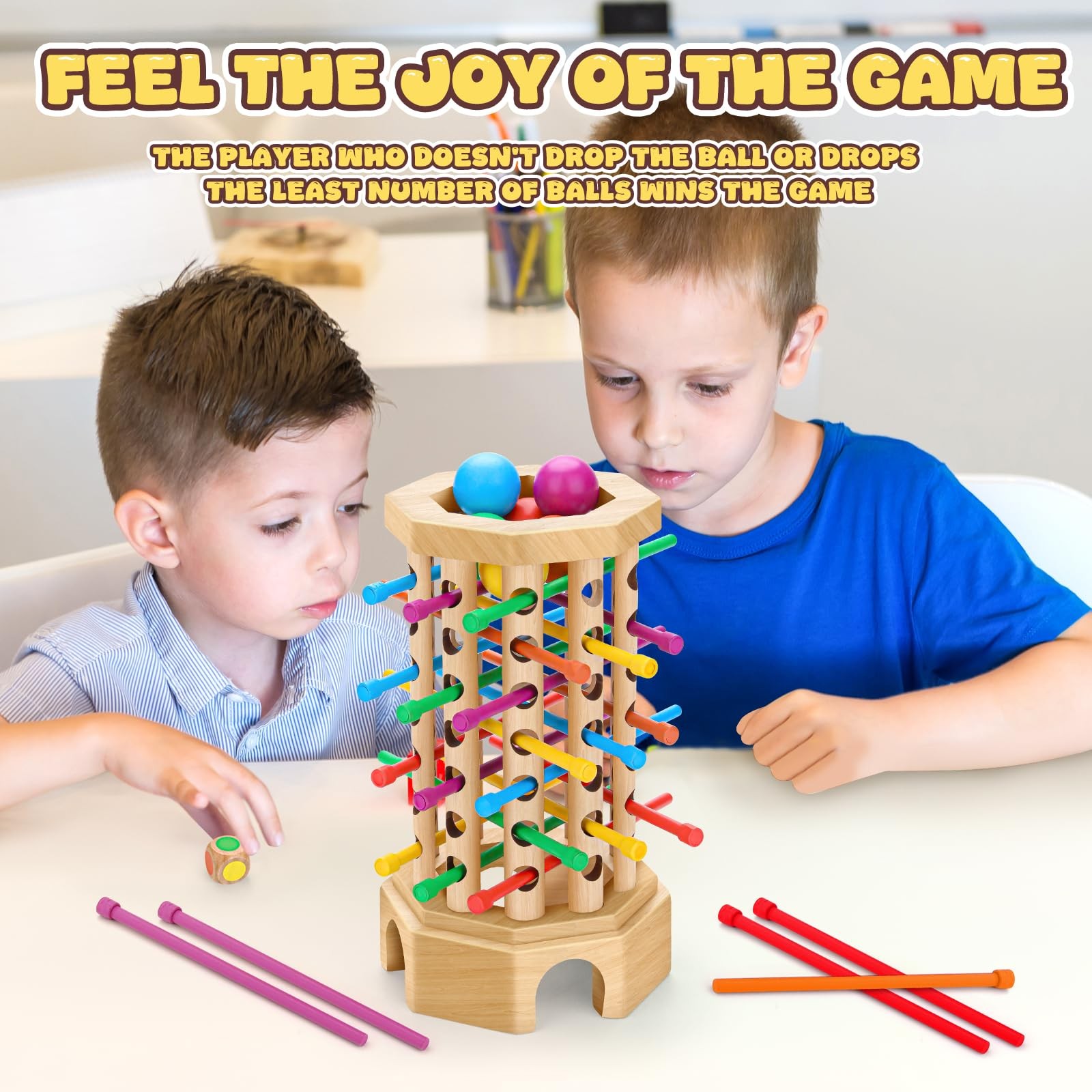 Montessori Wooden Board Game for 3-6 Years – Educational Learning Toy with Co…
