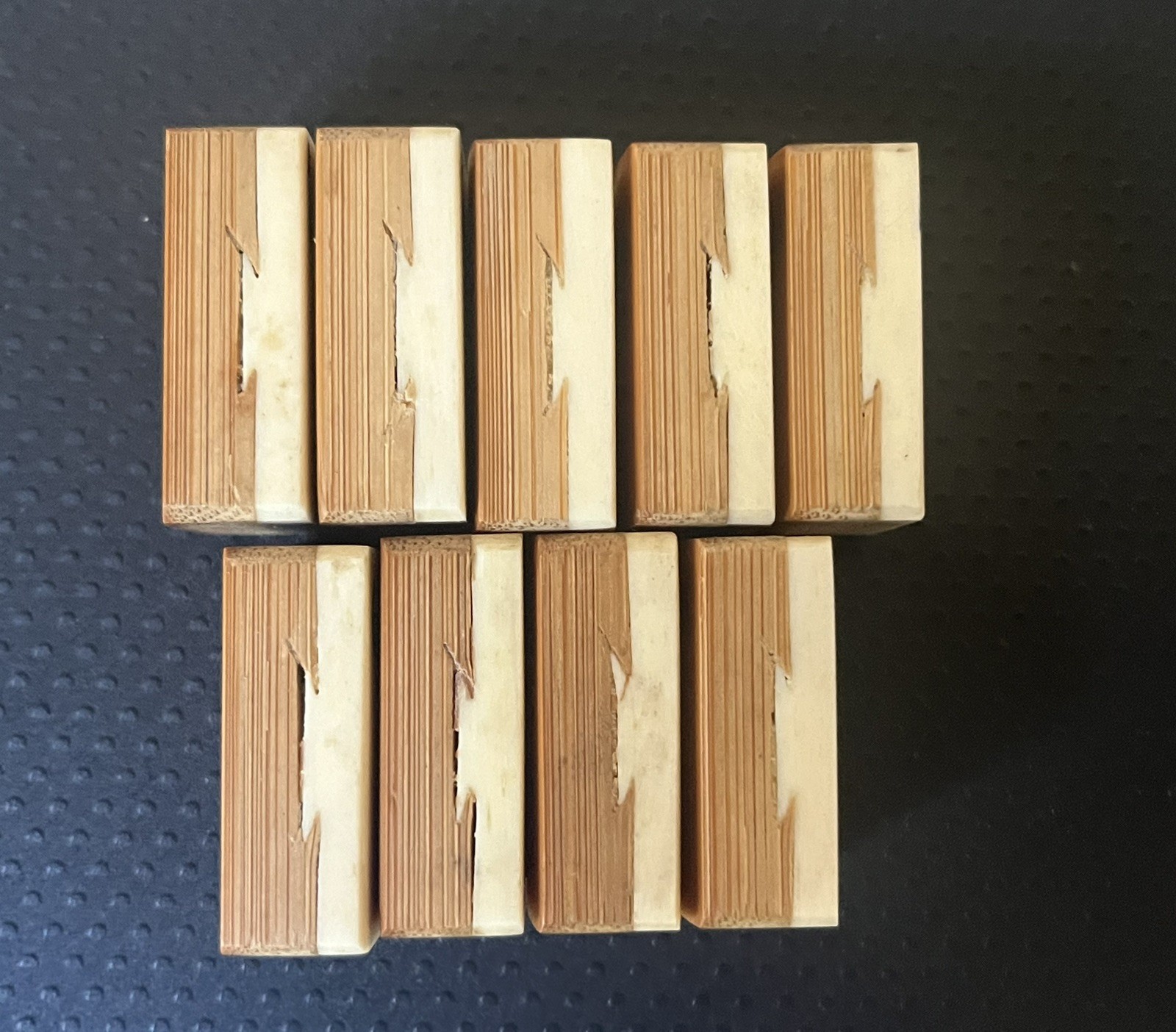 lot of 9 Vtg 1920s Mahjong Bone/Bamboo Replacement Tiles CRAK 1 2 3 4 5 6 7 8 9