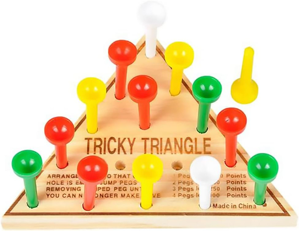 Classic Wooden Tic-Tac-Toe Board Games, Great for Prizes, 4.5″ (Triangle Game, 2
