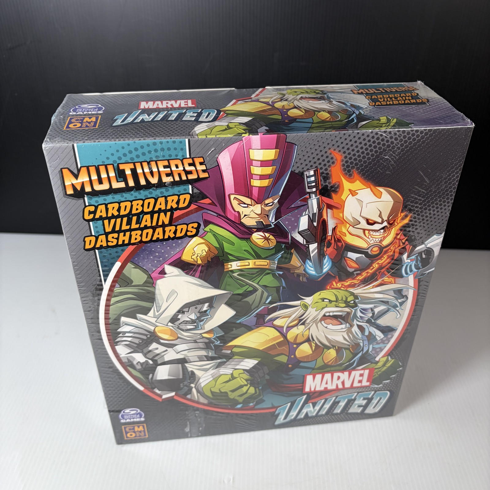 Marvel United Multiverse Cardboard Villain Dashboards Board Game Expansion CMON