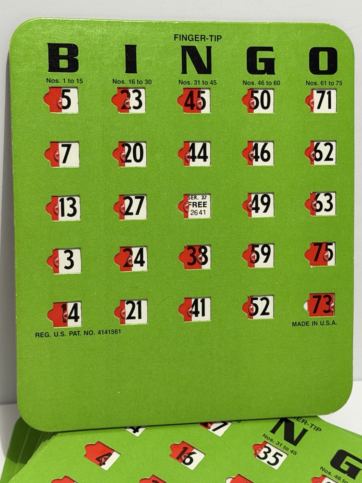 20 Vintage Finger Tip Bingo Cards Easy Slide USA