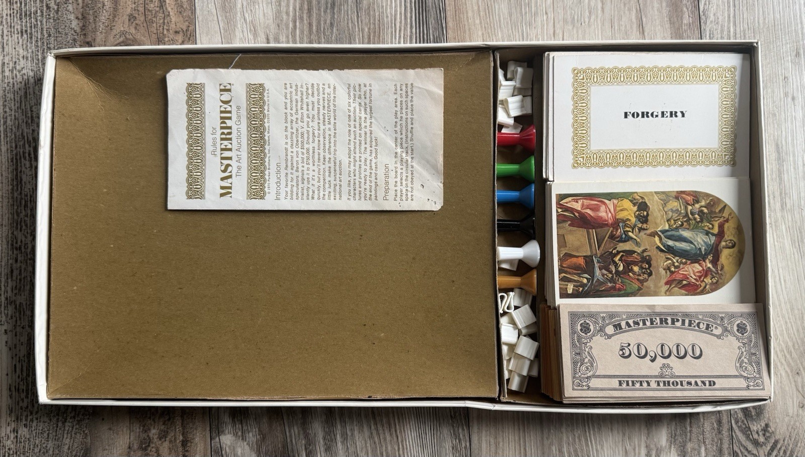 VTG!! 1970 Masterpiece The Art Auction Board Game Parker Brothers 100% COMPLETE!