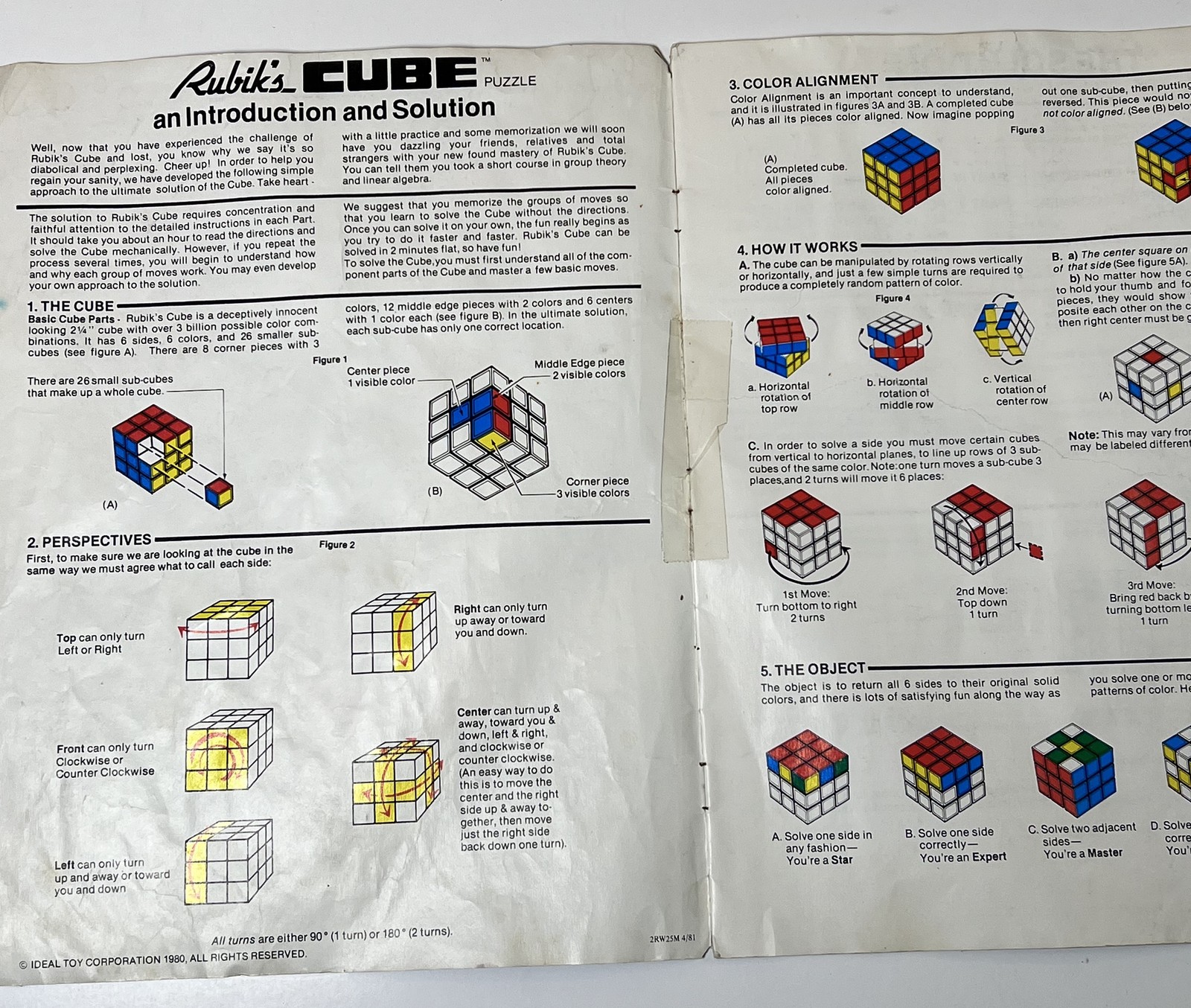 Vintage 1981 Rubik’s Cube The IDEAL Solution Guide Booklet Ideal Toy Corp. Puzzl