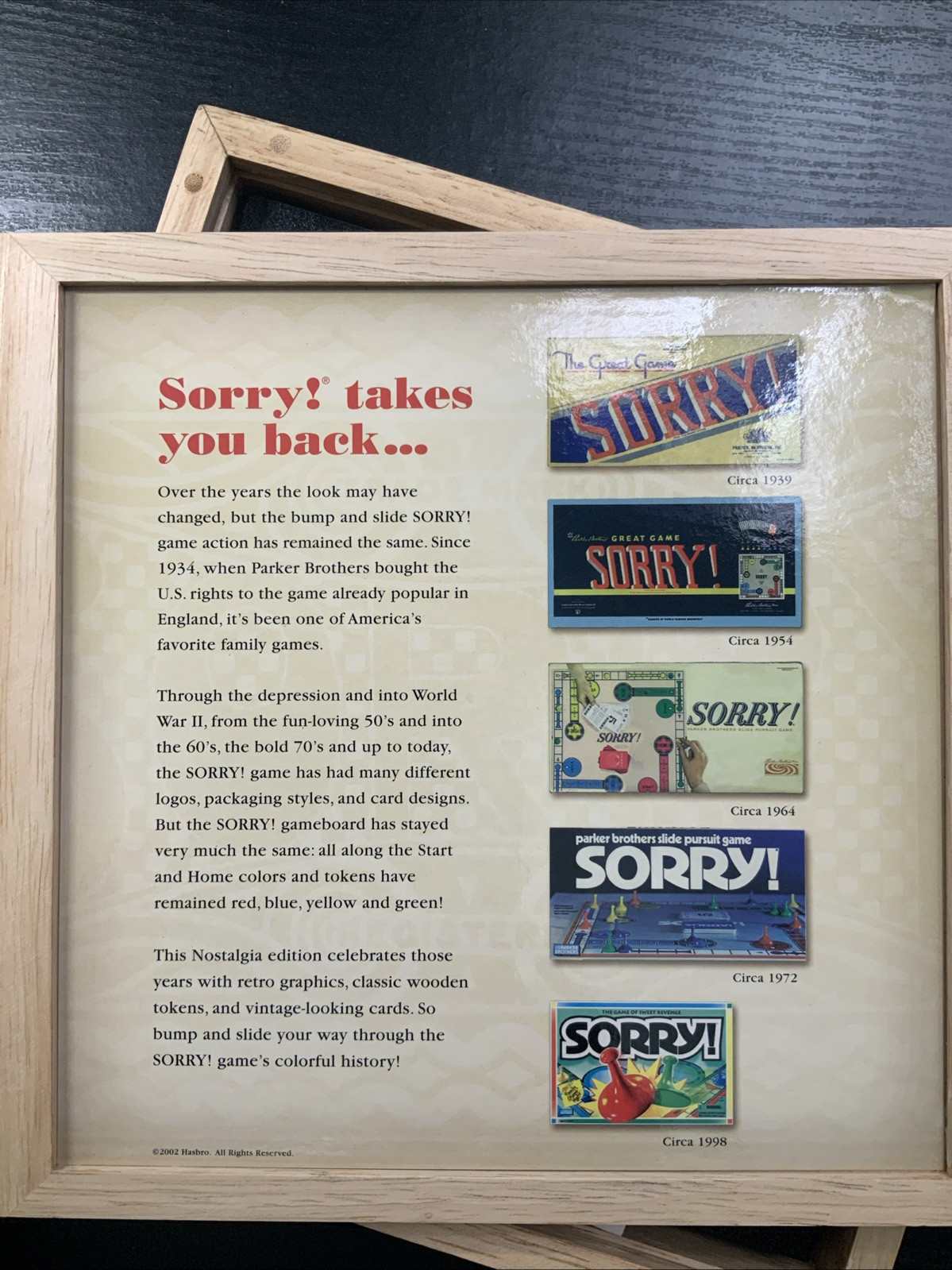THE GREAT GAME SORRY PARKER BROTHERS TRADEMARK FOR ITS SLIDE PURSUIT GAME