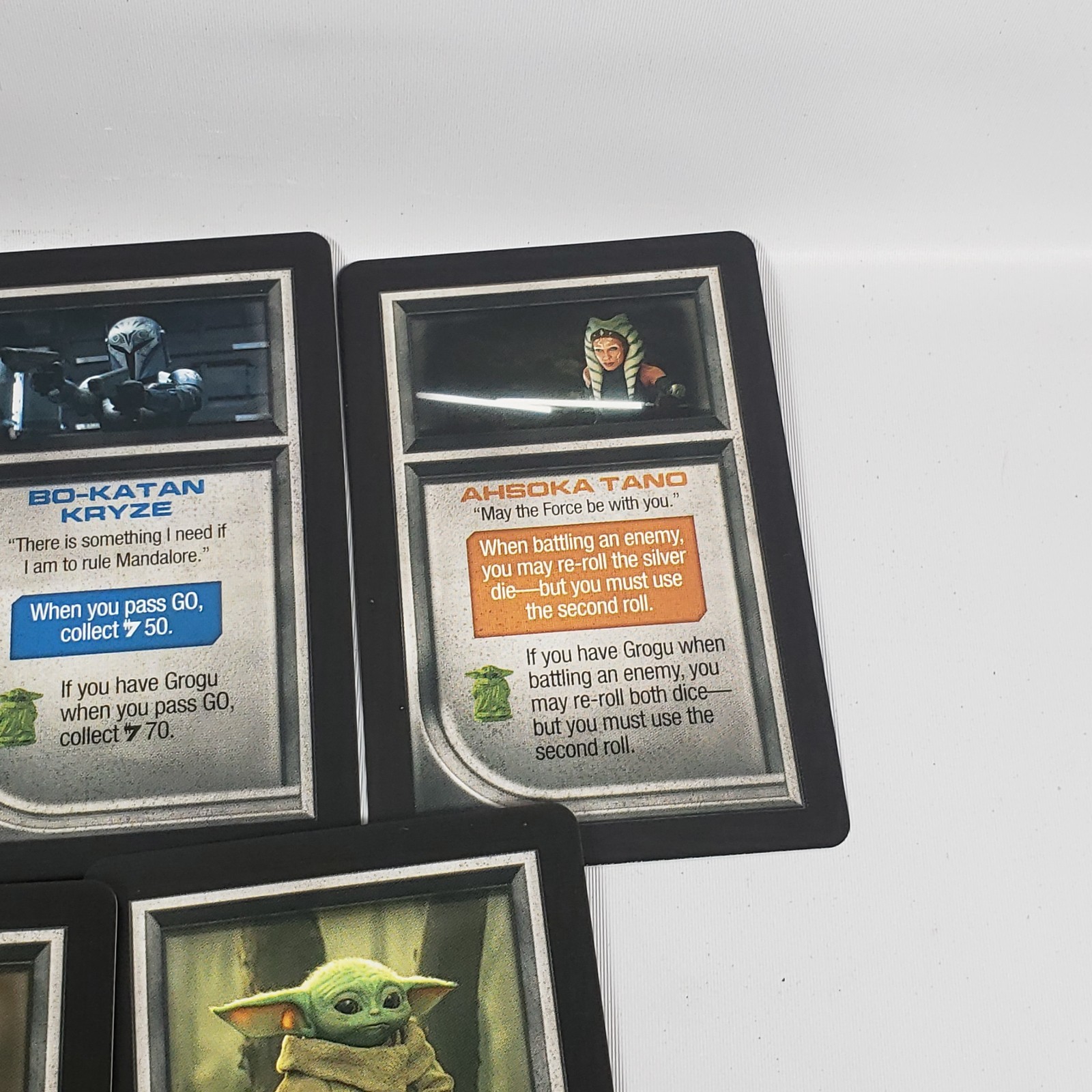 Monopoly: Star Wars The Mandalorian Ed. Board Game Parts Grogu & 4 Ability Cards