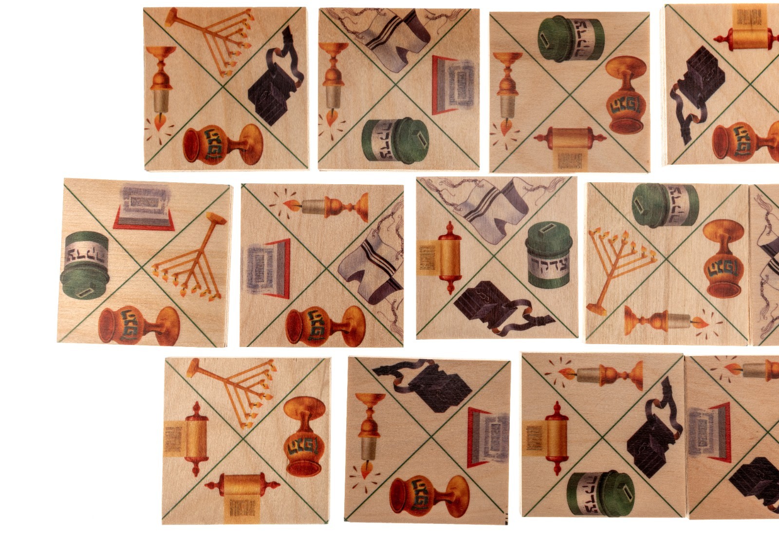 Domino Kadoche 20 Wood Pieces 7x7cm 1990 Attal Sarl Tsippie Toys Made in France