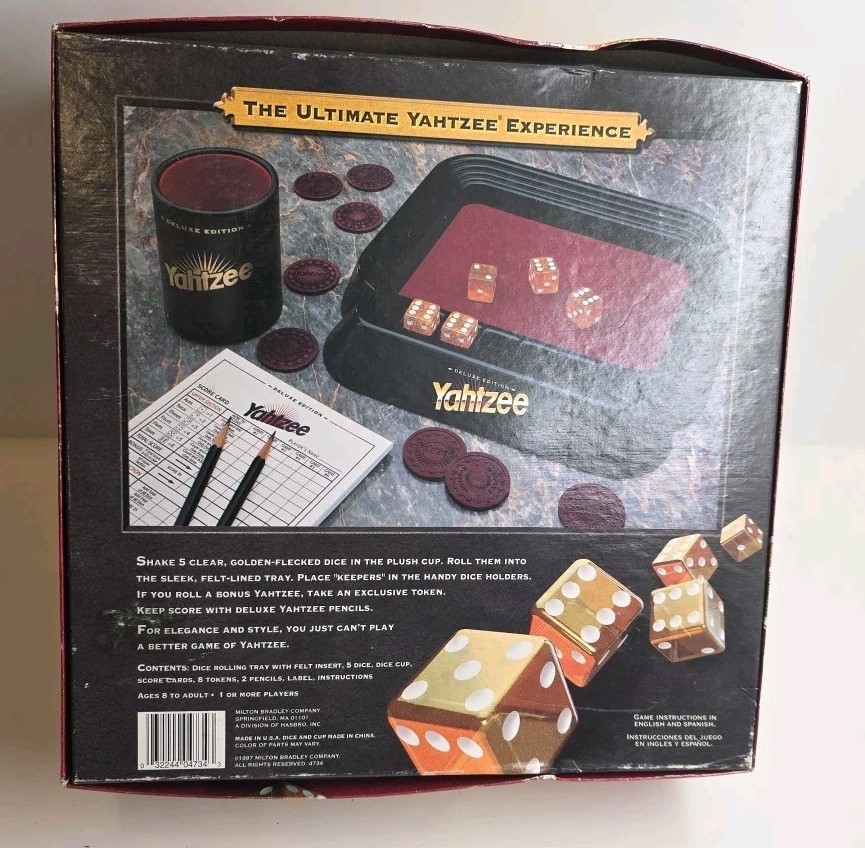 Yahtzee DELUXE Edition 100% COMPLETE Game Milton Bradley Vintage 1997