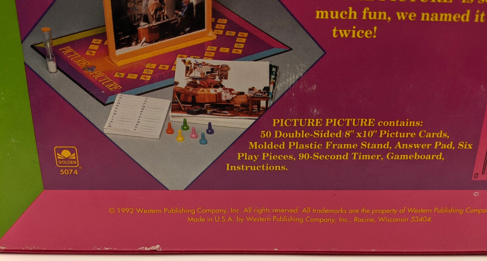 Picture Picture Board Game by Western Publishing Company 1992 Made USA Complete