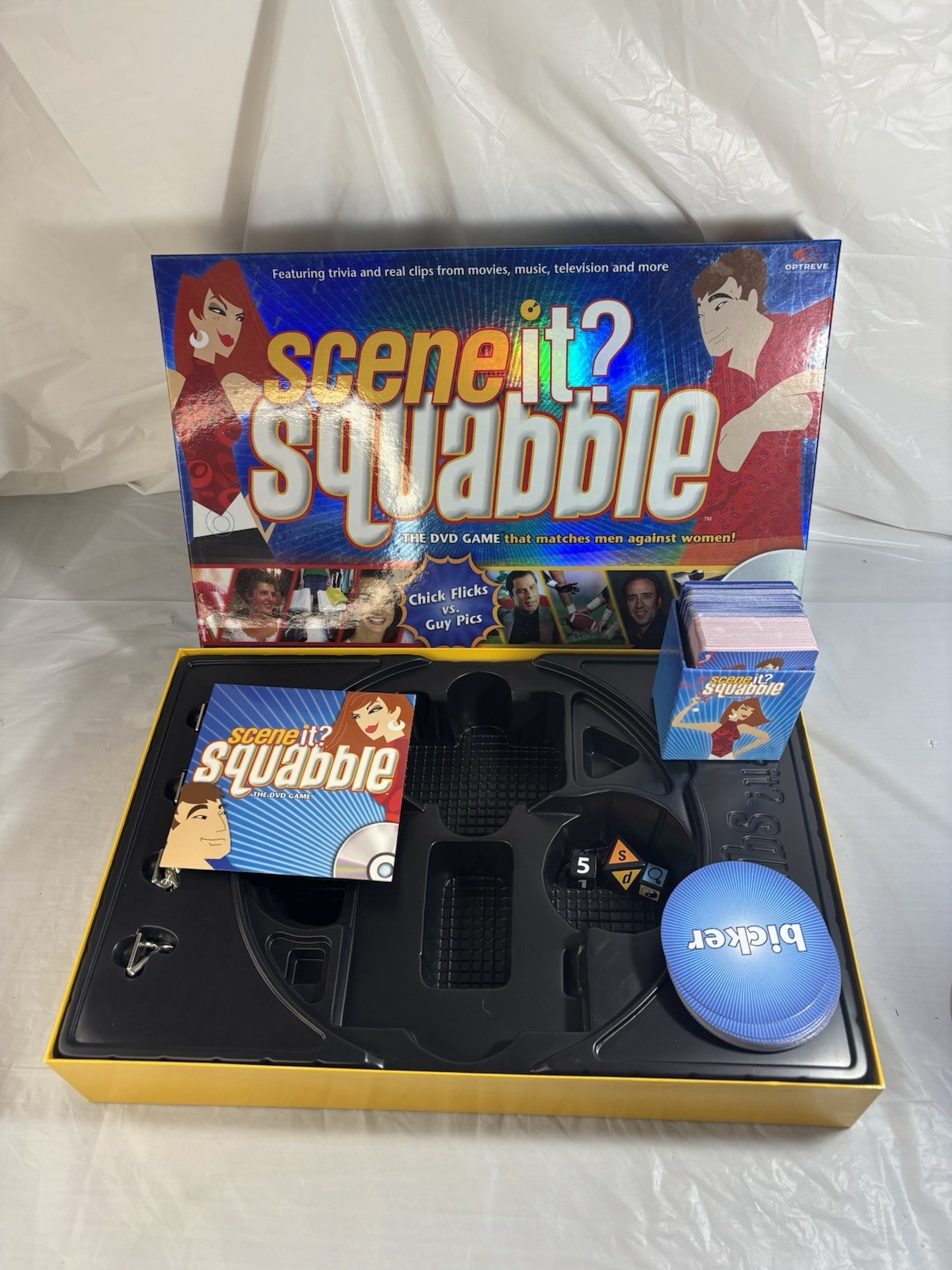 Scene It Squabble DVD Board Game Movie Trivia Mattel 2006 Complete