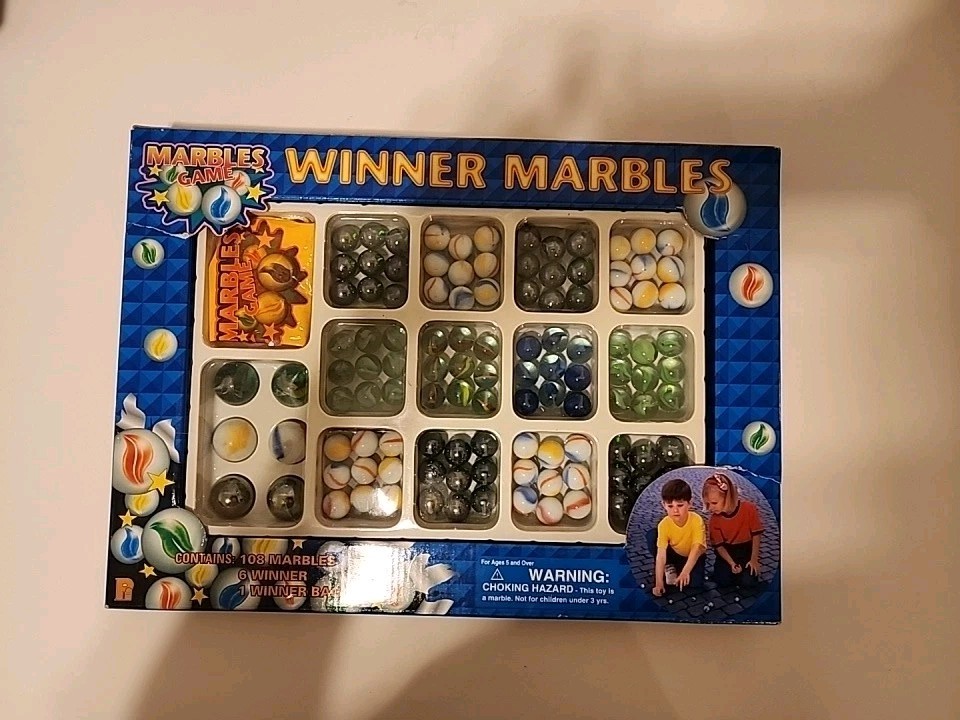 1997 Rare Vintage ​Winner Marbles 108 Piece Set Prosperity Ind. Co. New Sealed