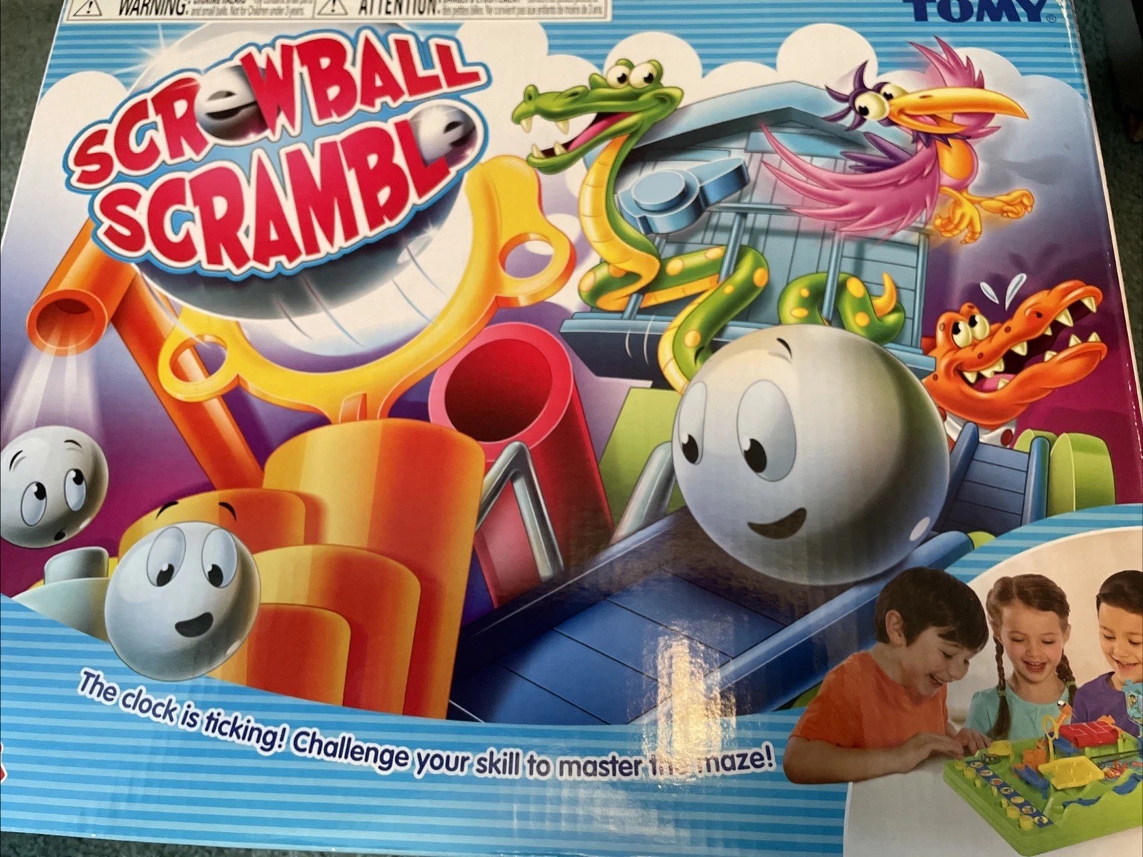 Tomy Tricky Bill Screwball Scramble Skill Game Timer Tested Complete w/ 2 Balls