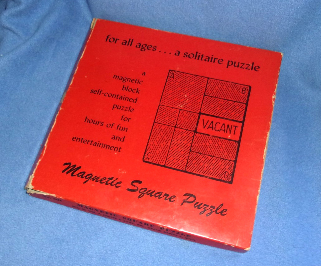 VINTAGE WM. F. DRUEKE & SONS MAGNETIC SQUARE BRAIN TEASE PUZZLE – 1961
