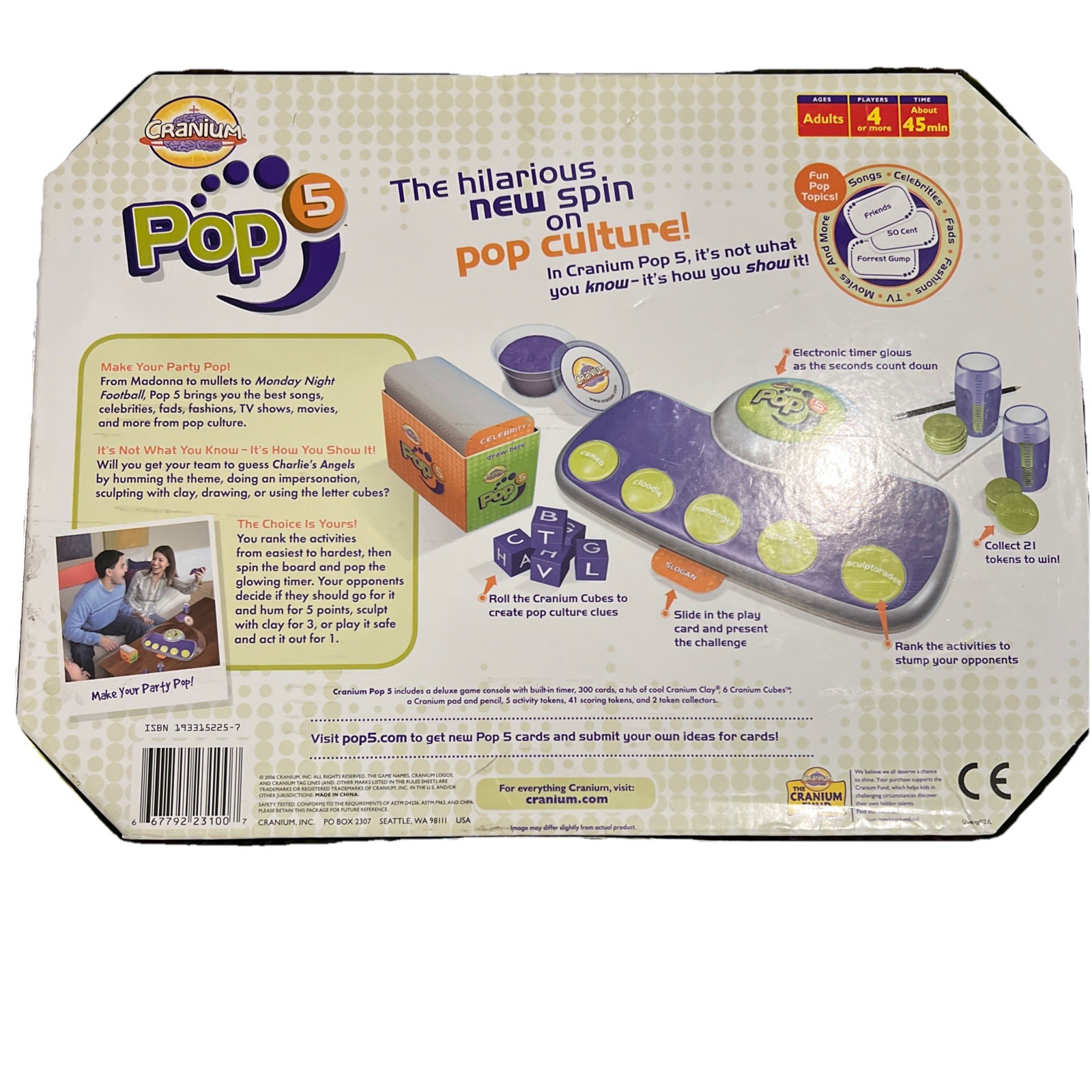 CRANIUM POP 5 ADULT POP CULTURE TRIVIA CONSOLE BOARD GAME BRAND NEW