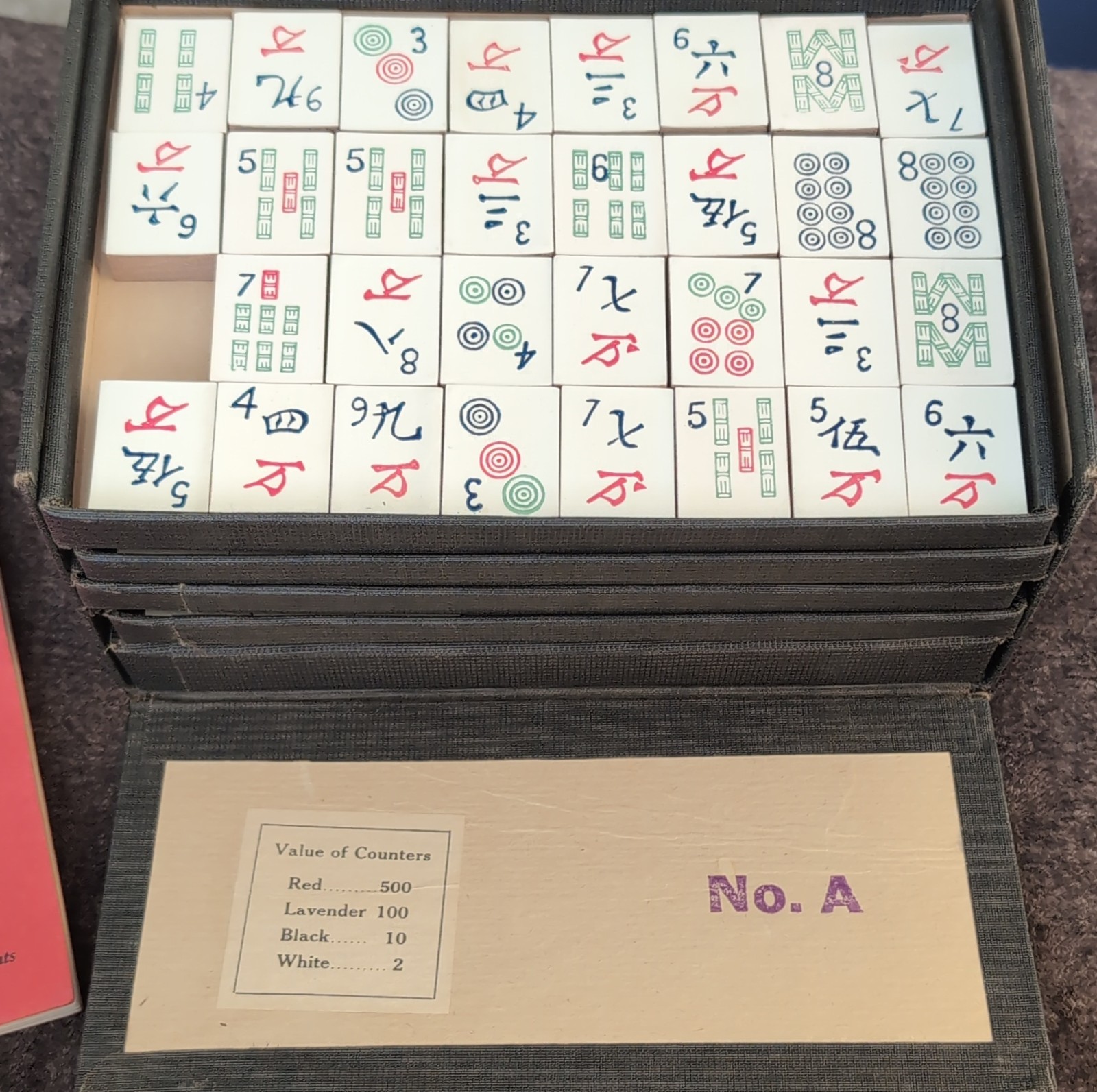 Hillson Mahjong Tile Game Set – Wooden tiles – Vintage 1923