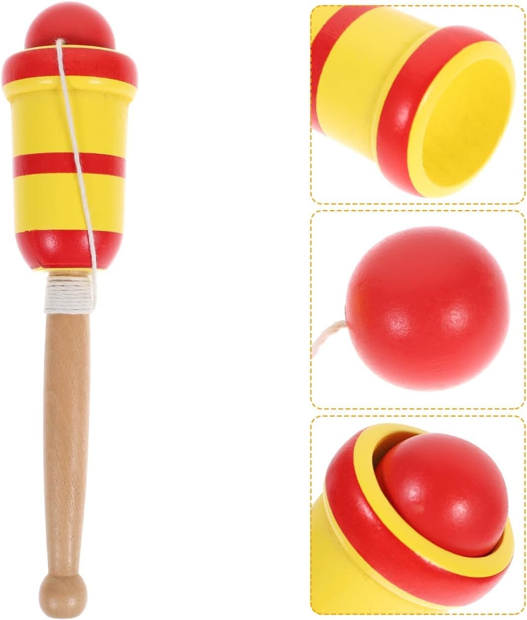 Wooden Catch Ball, Retro Toys – No Batteries Required, Fun for Unisex Children