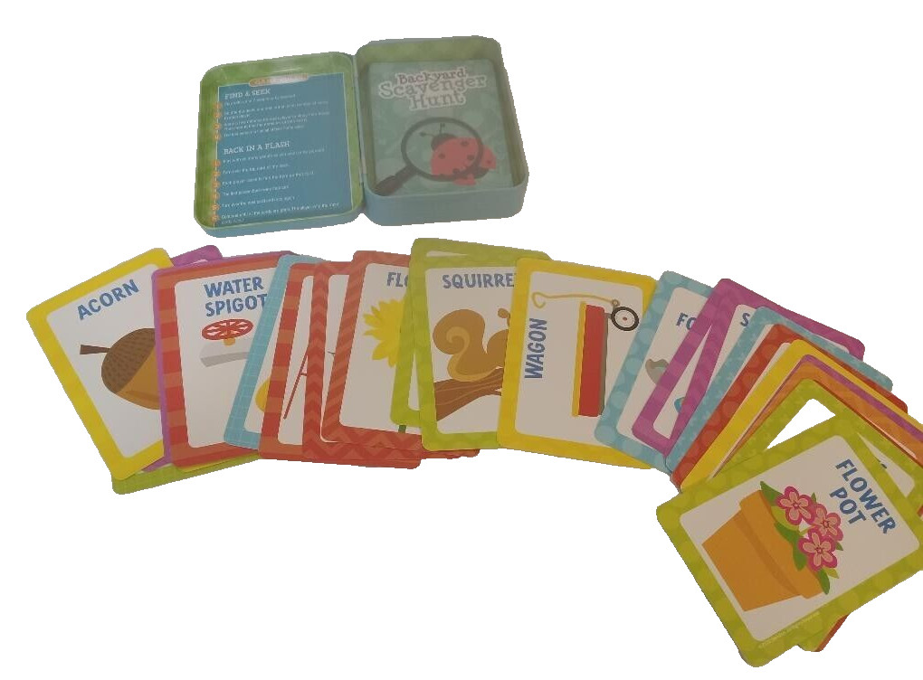 Backyard Scavenger Hunt Card Game Multicolor Collectible Tin Ages 5 And Up