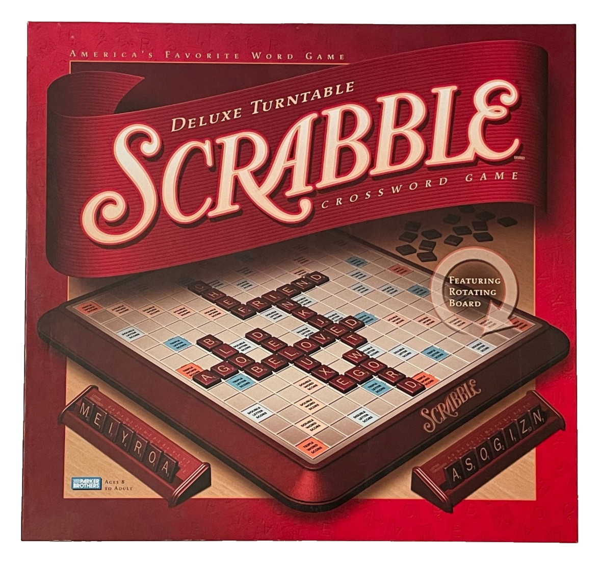 Scrabble Deluxe Edition Turntable Rotating Game Milton Bradley 1989 Complete
