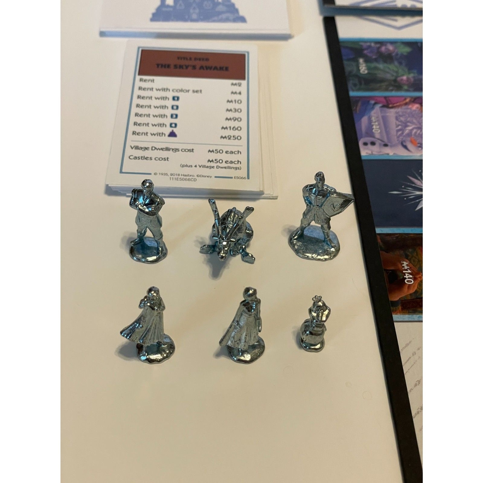 Disney Frozen 2 Monopoly Game No Box, All Pieces are Complete