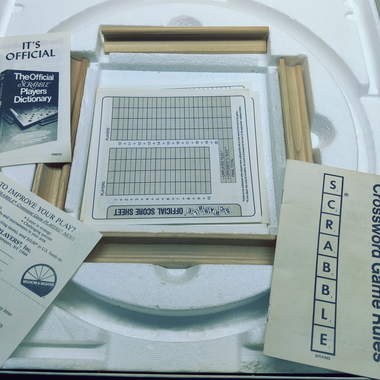 Scrabble Deluxe Edition Crossword Game *Cracks In Game Board See Pic