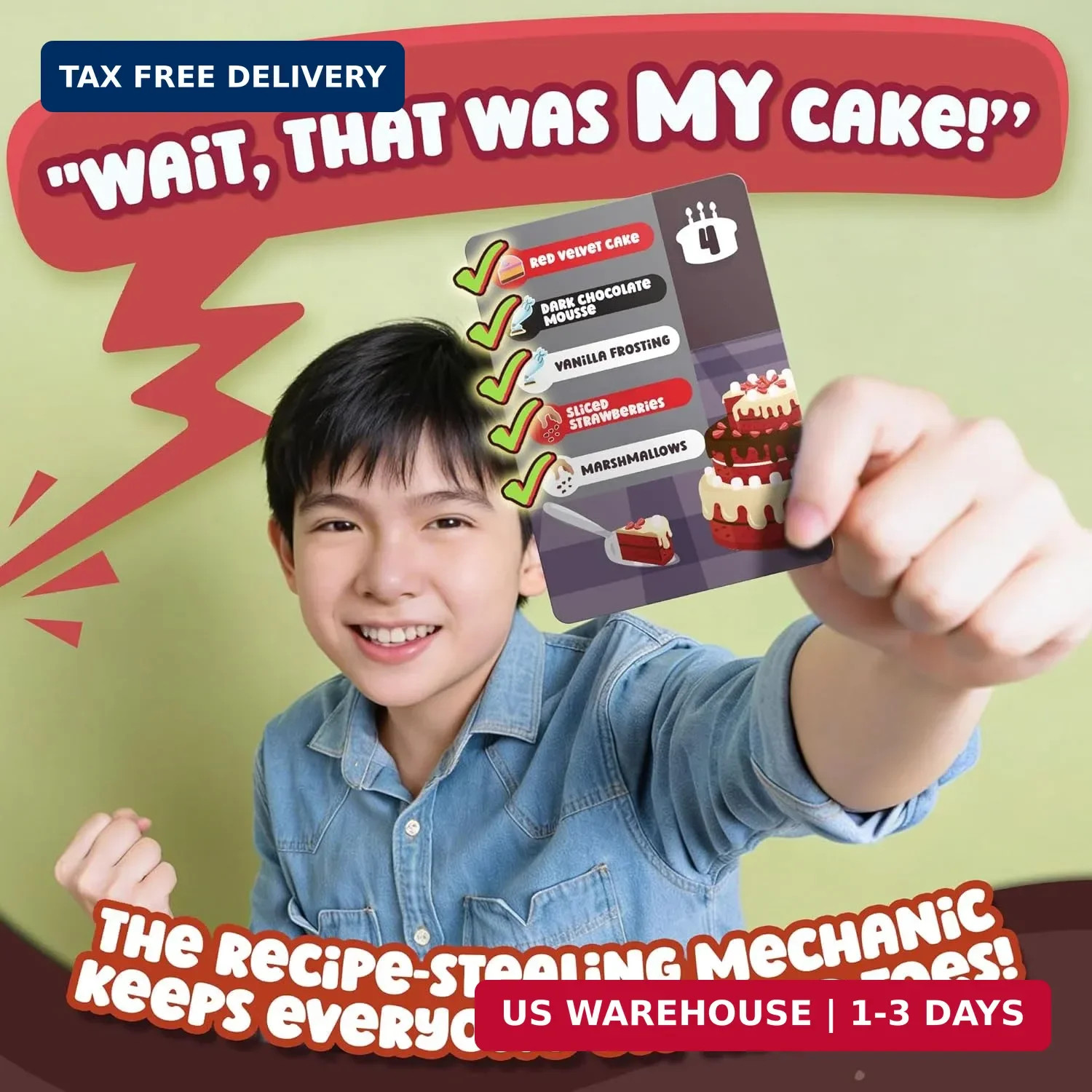 Secret Recipes – Go Fish-Style Strategy Card Game – for Kids, Teens, and Adults