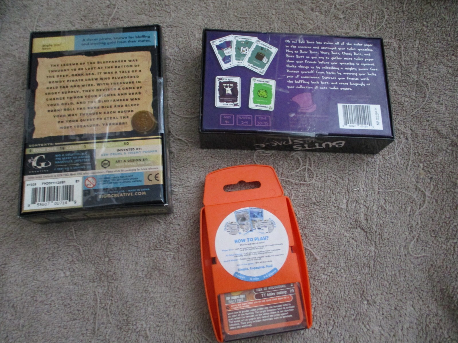 Vintage Games/Butts in Space/Top Trumps/Bluffaneer