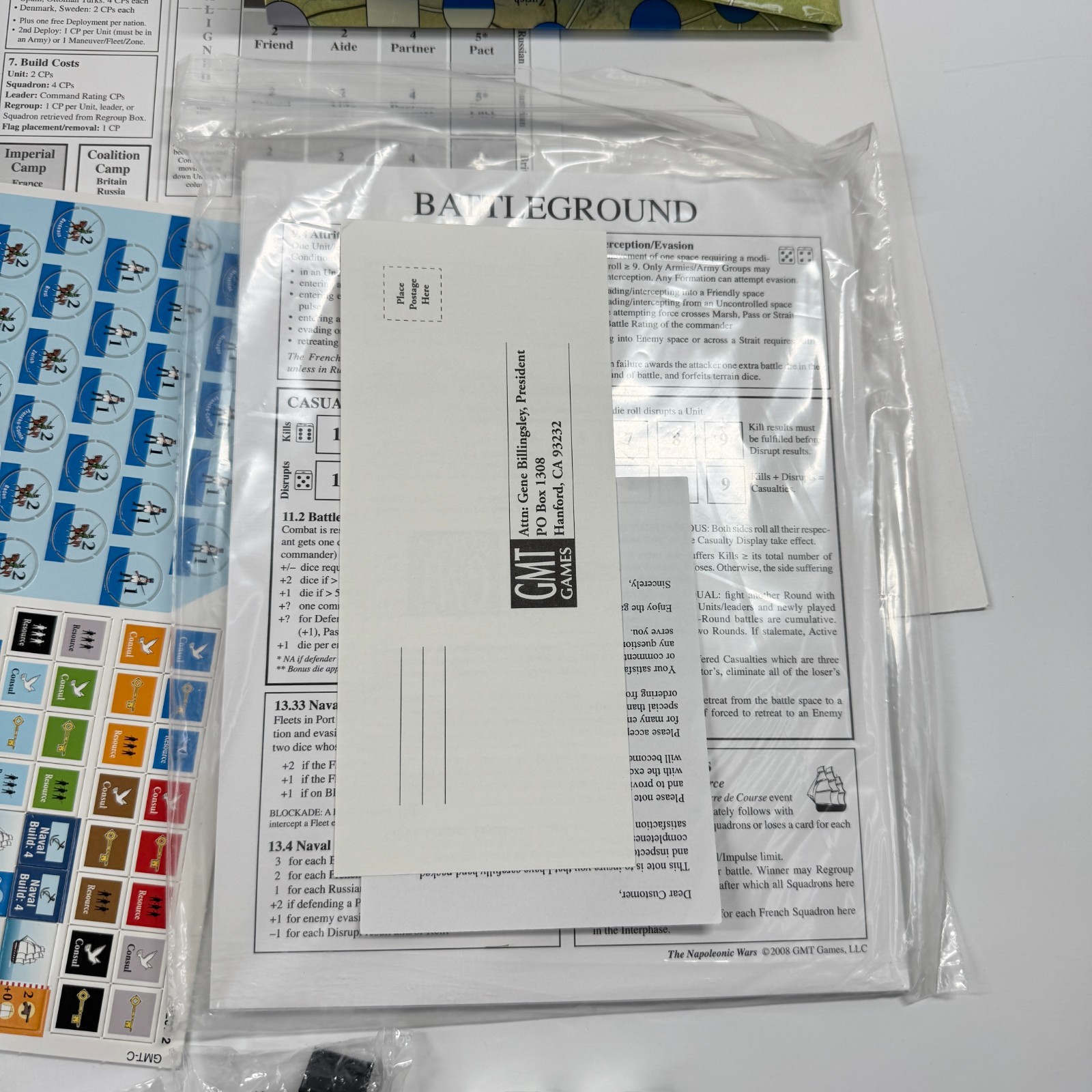 GMT Games The Napoleonic Wars 1st Printing 2002 – SEALED PIECES UNPUNCHED – READ