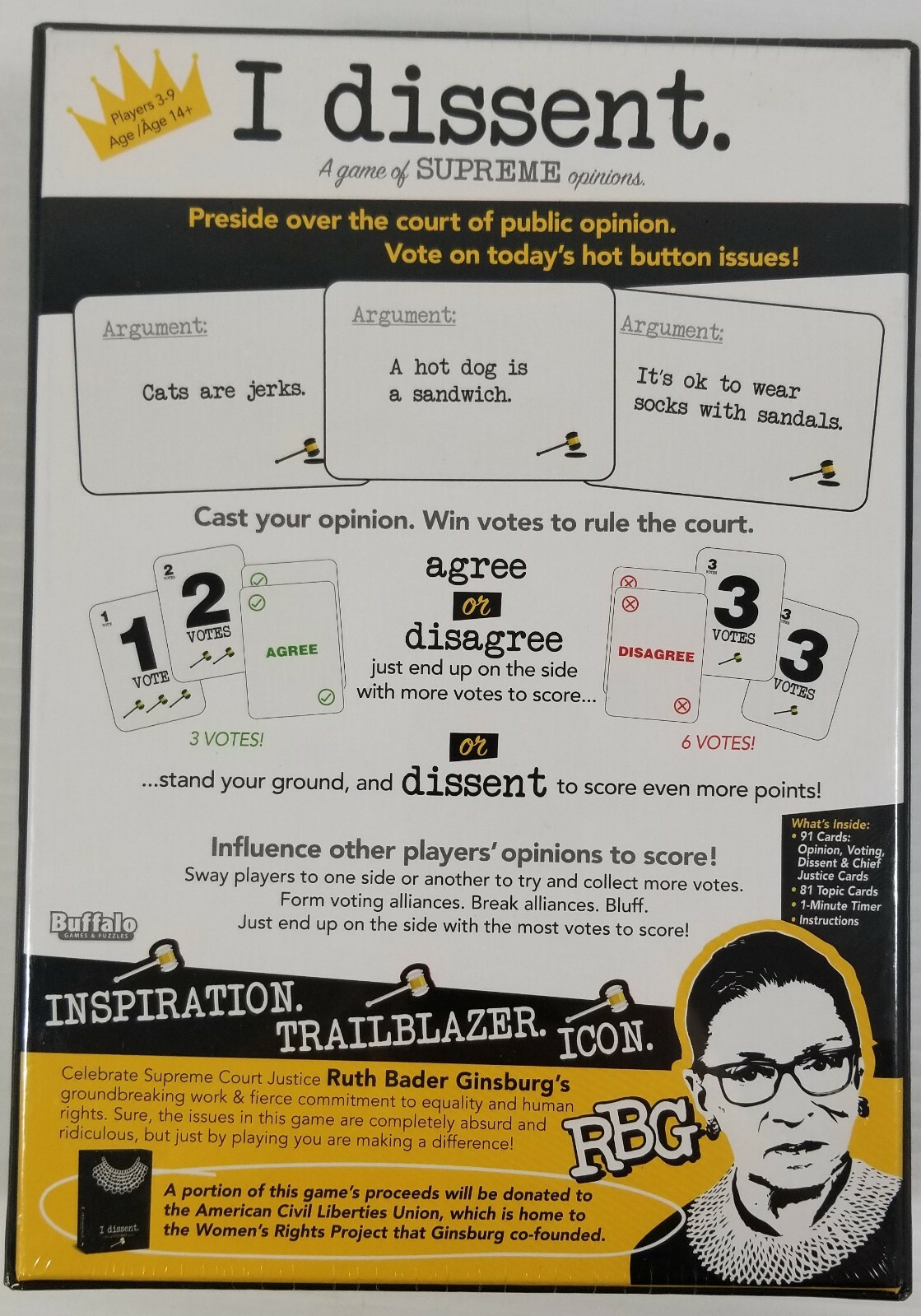 a5) I Dissent: A Game of Supreme Opinions – Board Game – Buffalo Games & Puzzles
