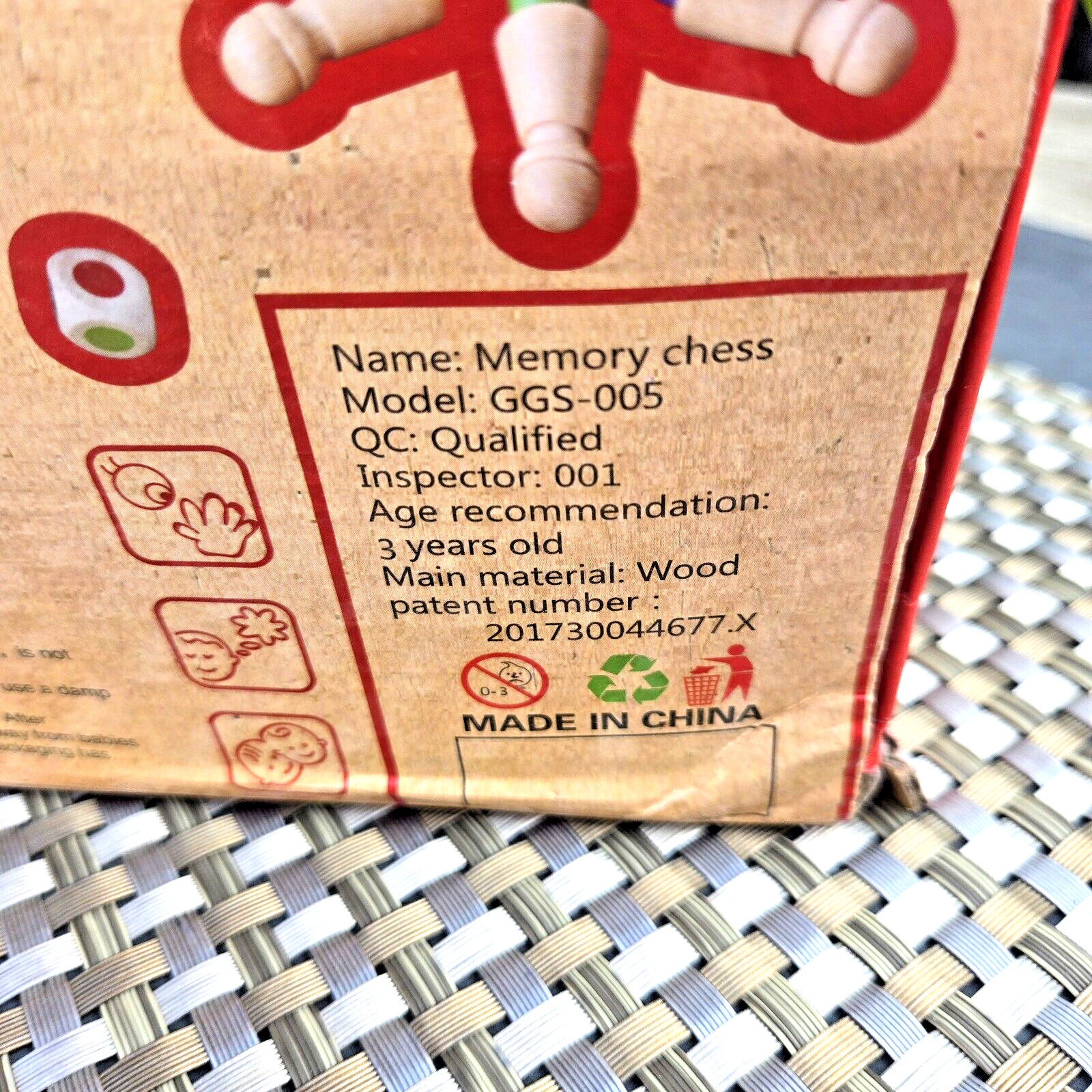 Wooden Memory Game Multi Player Family Match Kids Chess Board Guoguoshu EUC T