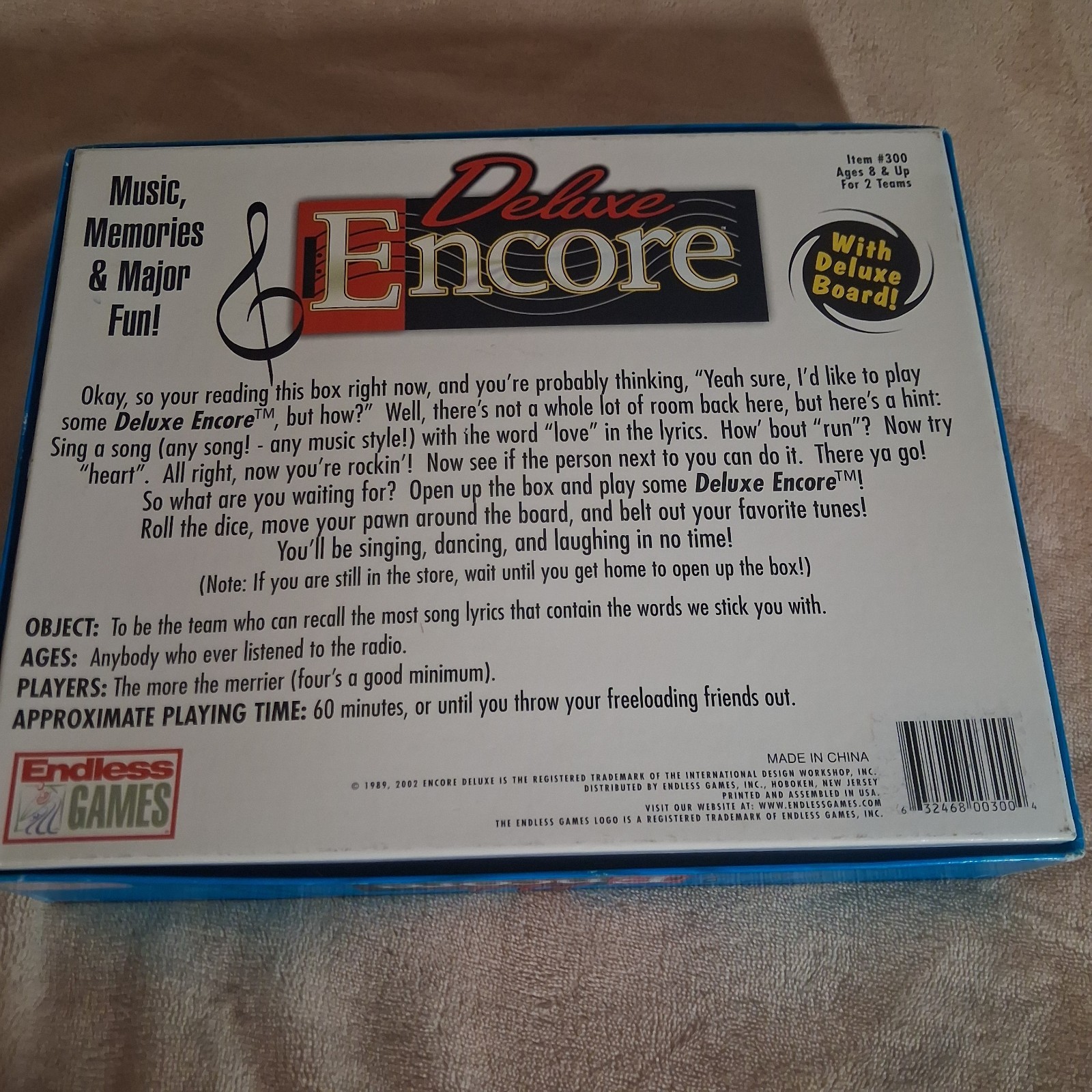 Deluxe Encore Board Game Endless Games Singing Music Party Trivia Song COMPLETE