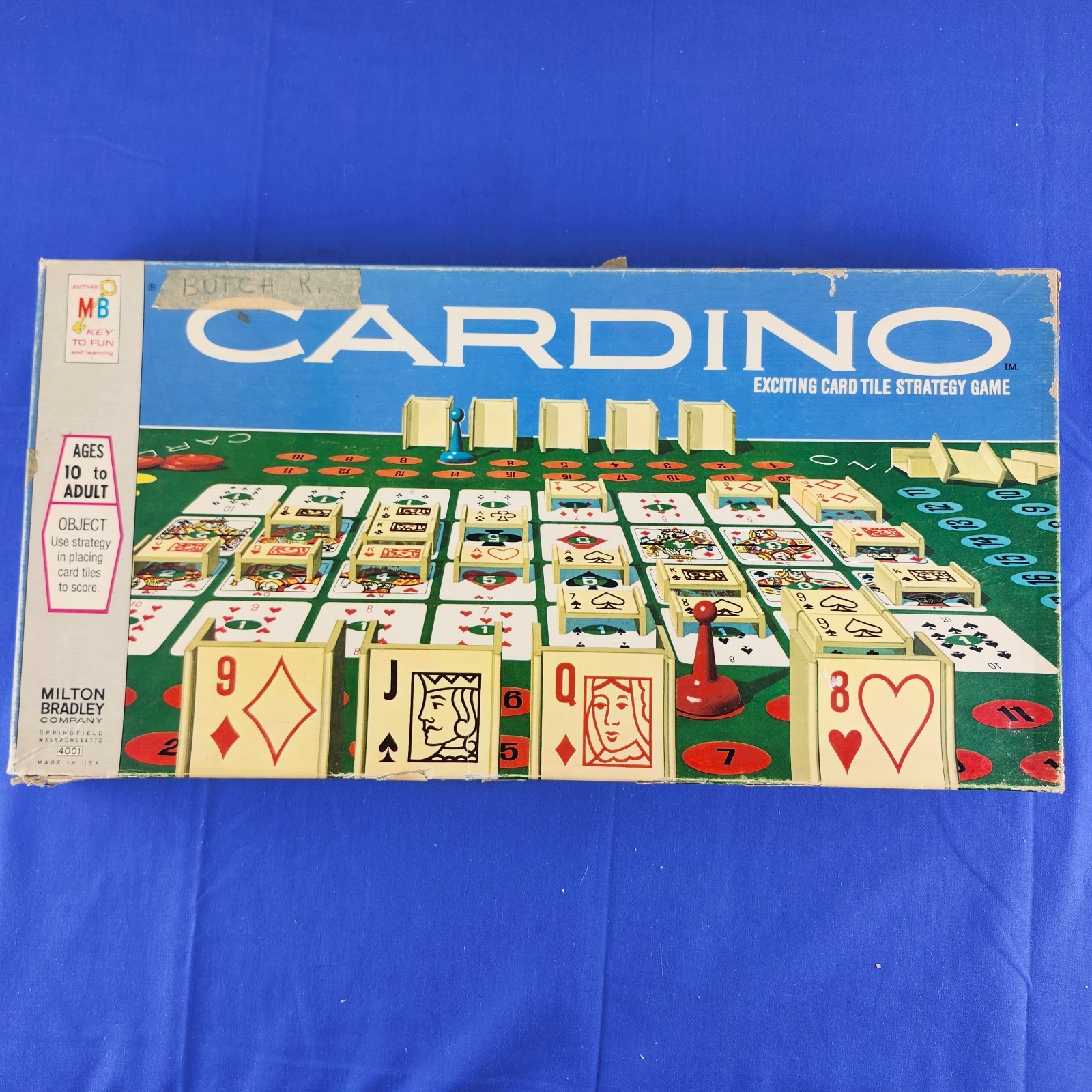 Vintage 1970 Milton Bradley CARDINO Exciting Card Tile Strategy Game!