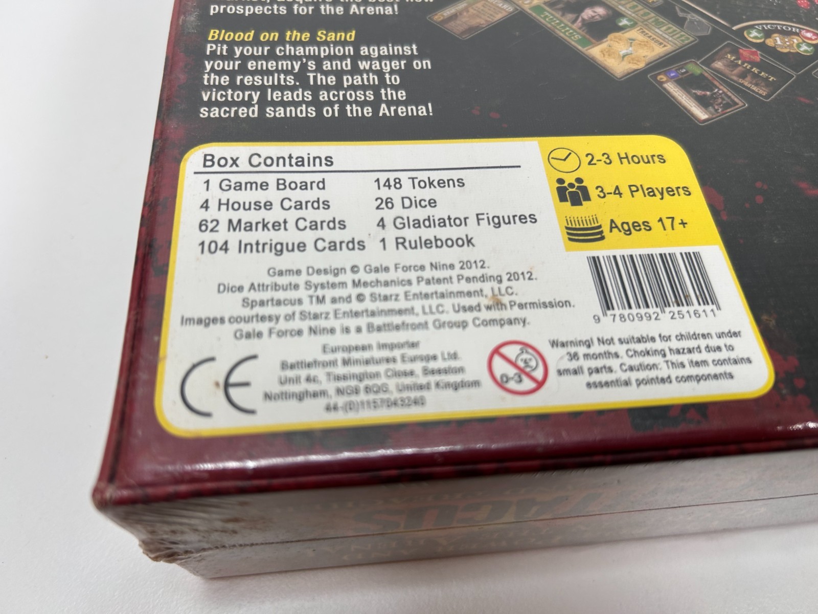 Spartacus : A Game Of Blood And Treachery Board Game Sealed Gale Force Nine 2012