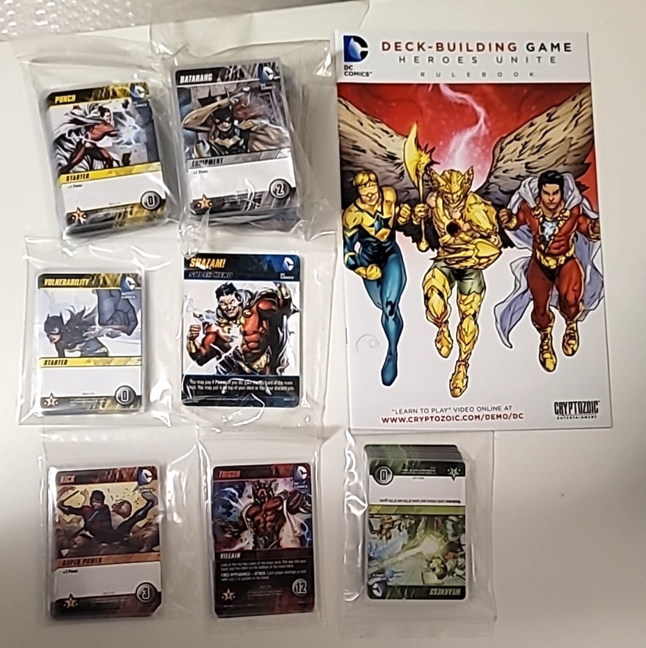 DC Deck-Building Game 2012 & Hero’s Unite Expansion 2014, Cryptozoic, Pre-Owned