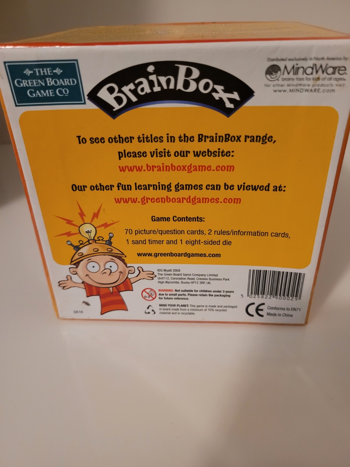The Ten Minute Memory Recall Game, Brainbox Animals