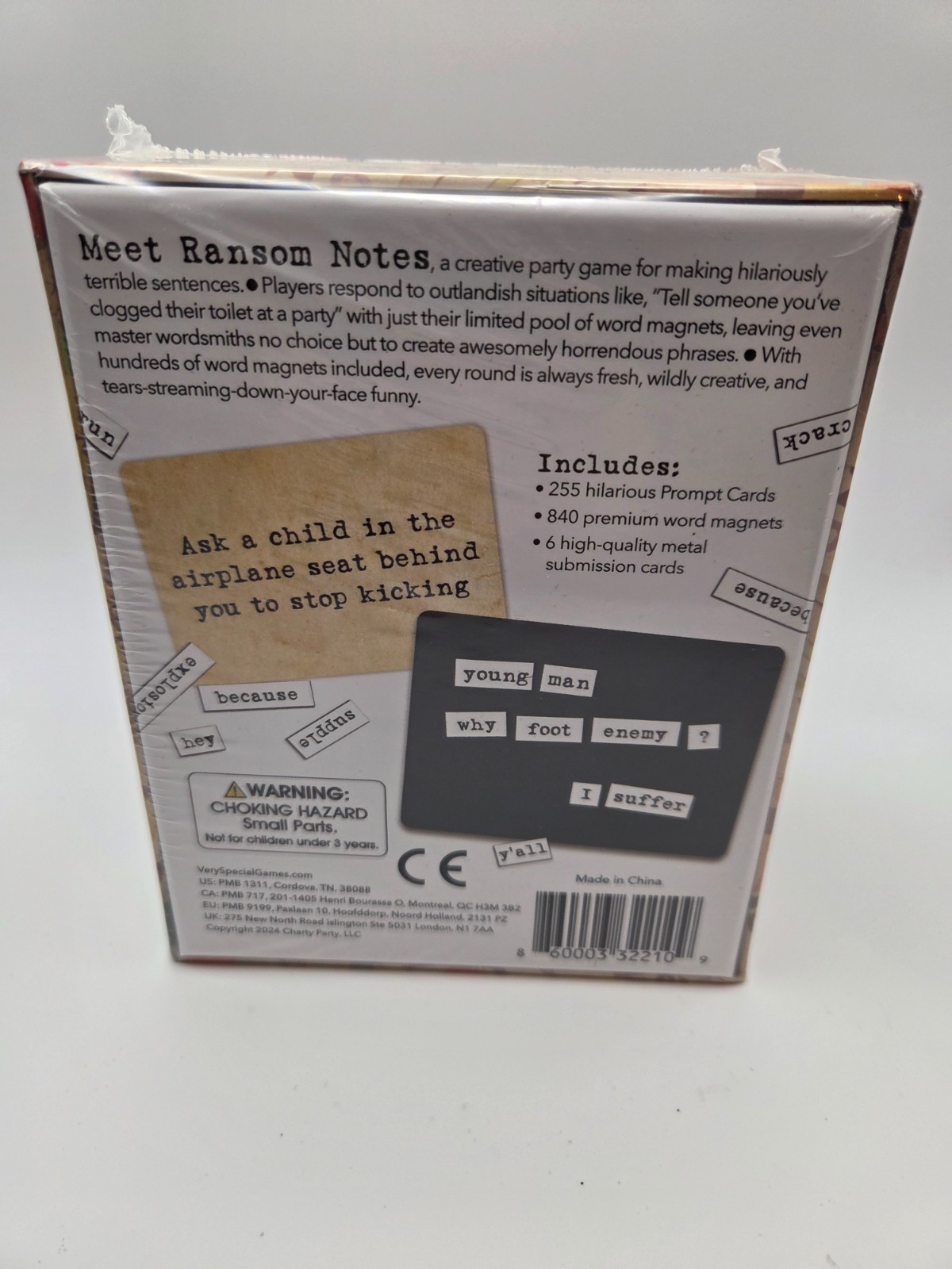 Ransom Notes – The Ridiculous Word Magnet Party Game – New Sealed – 2024 Edition