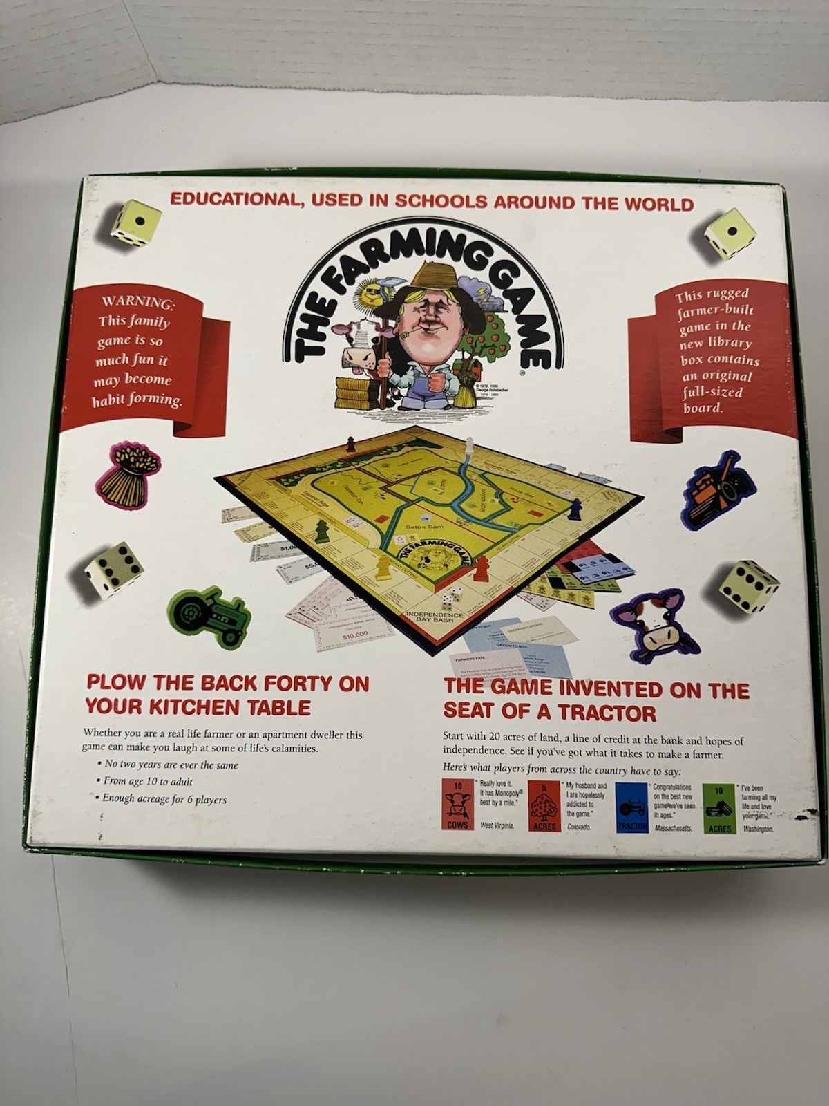 Harvest The Fun Farming Board Game 1999 Vintage 20th Anniversary Complete