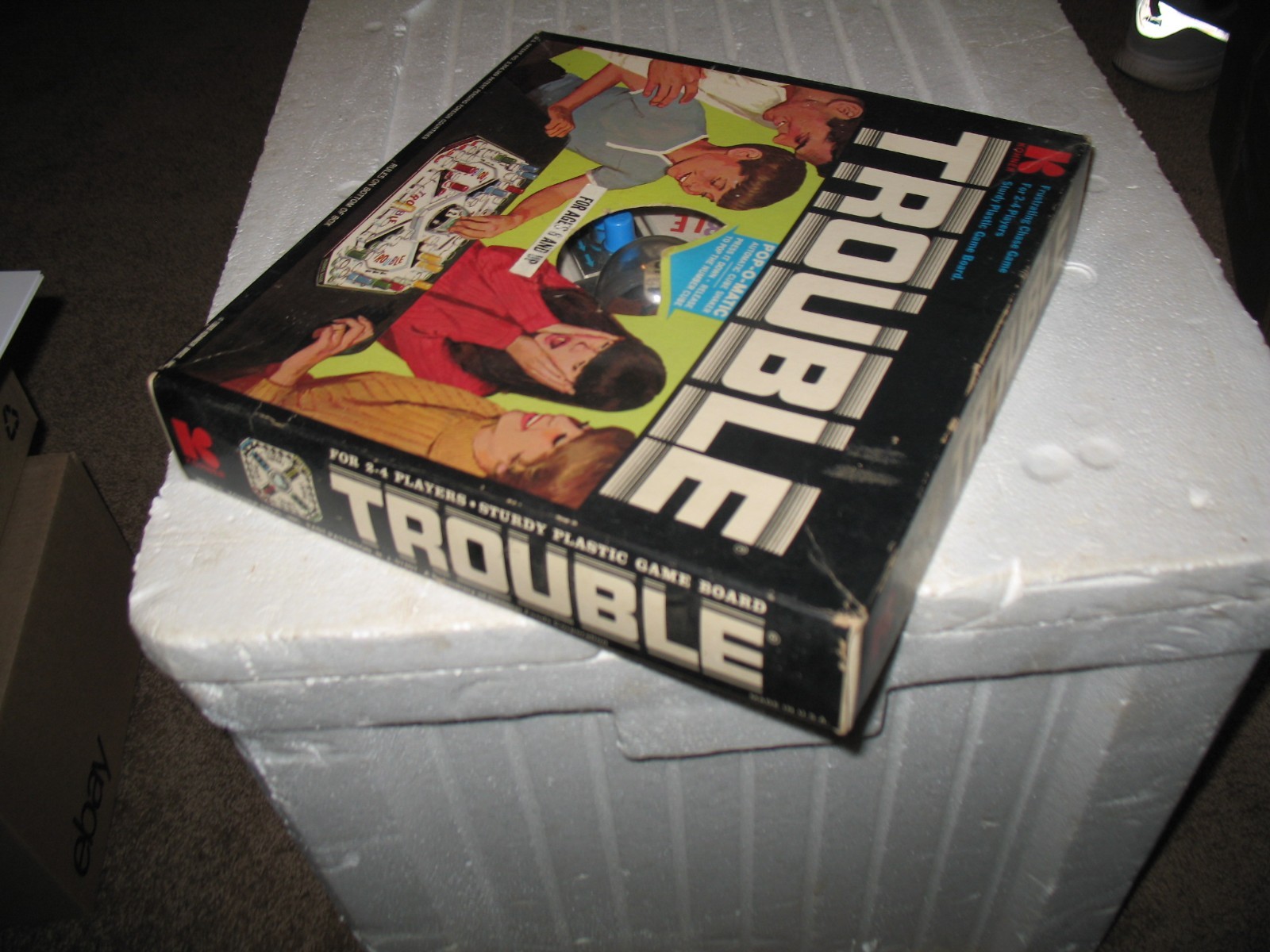 VTG KOHNER BROS BOARD GAME 1965 TROUBLE AGES 8 & UP GOOD USED CONDITION COMPLETE