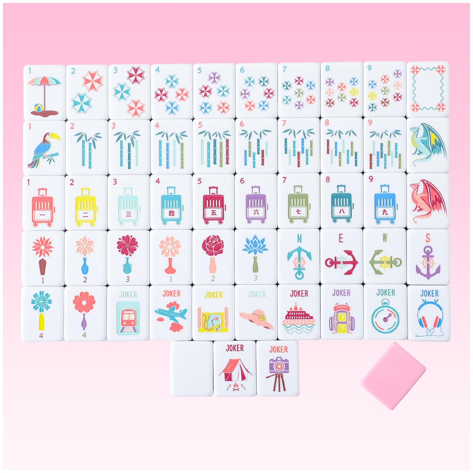 My Mahjong Trove 160 Pink Engraved 1 inches x 1 x 1 inches, 2-pink