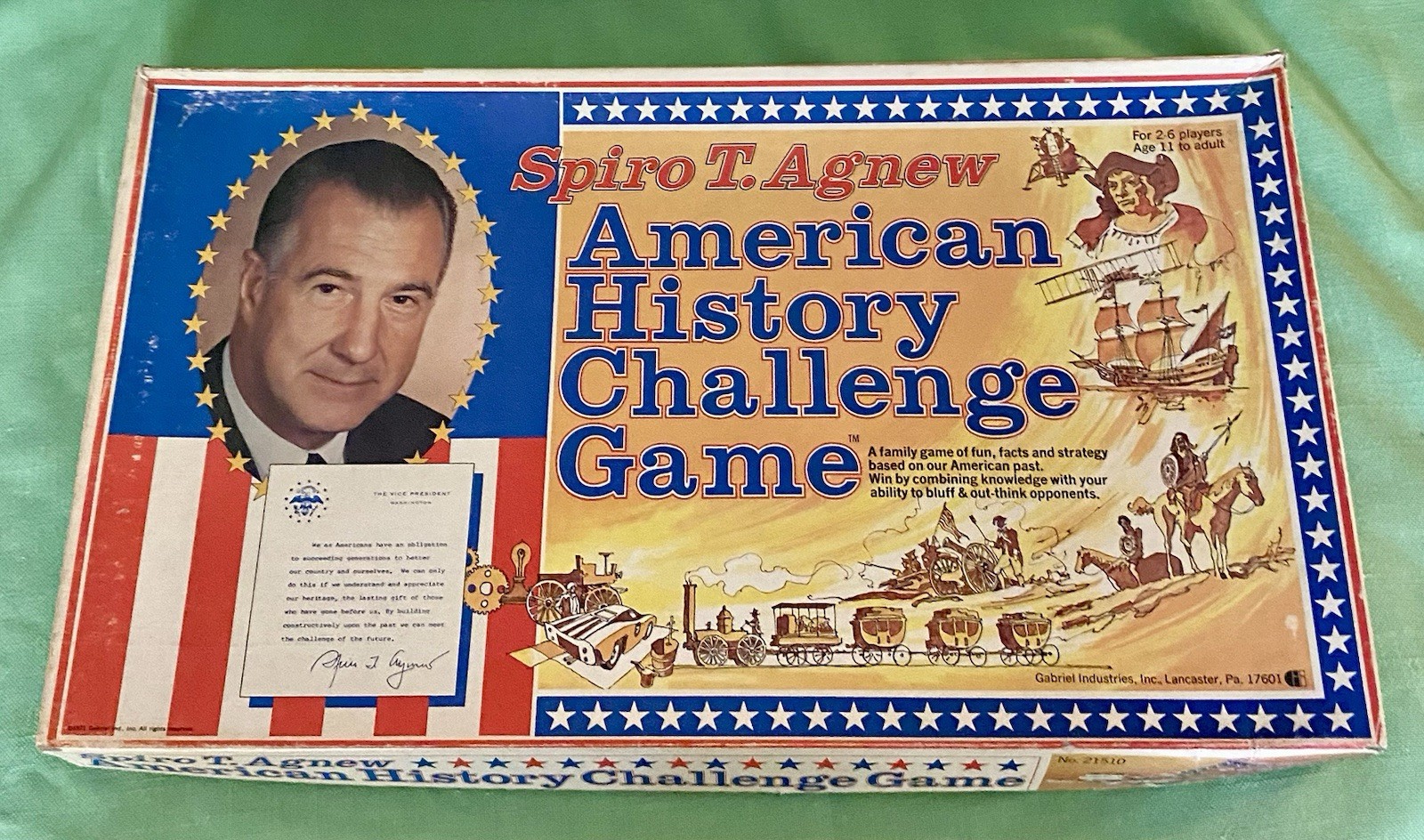 Vintage 1971 Spiro T. Agnew American History Challenge Board Game 100% Complete!