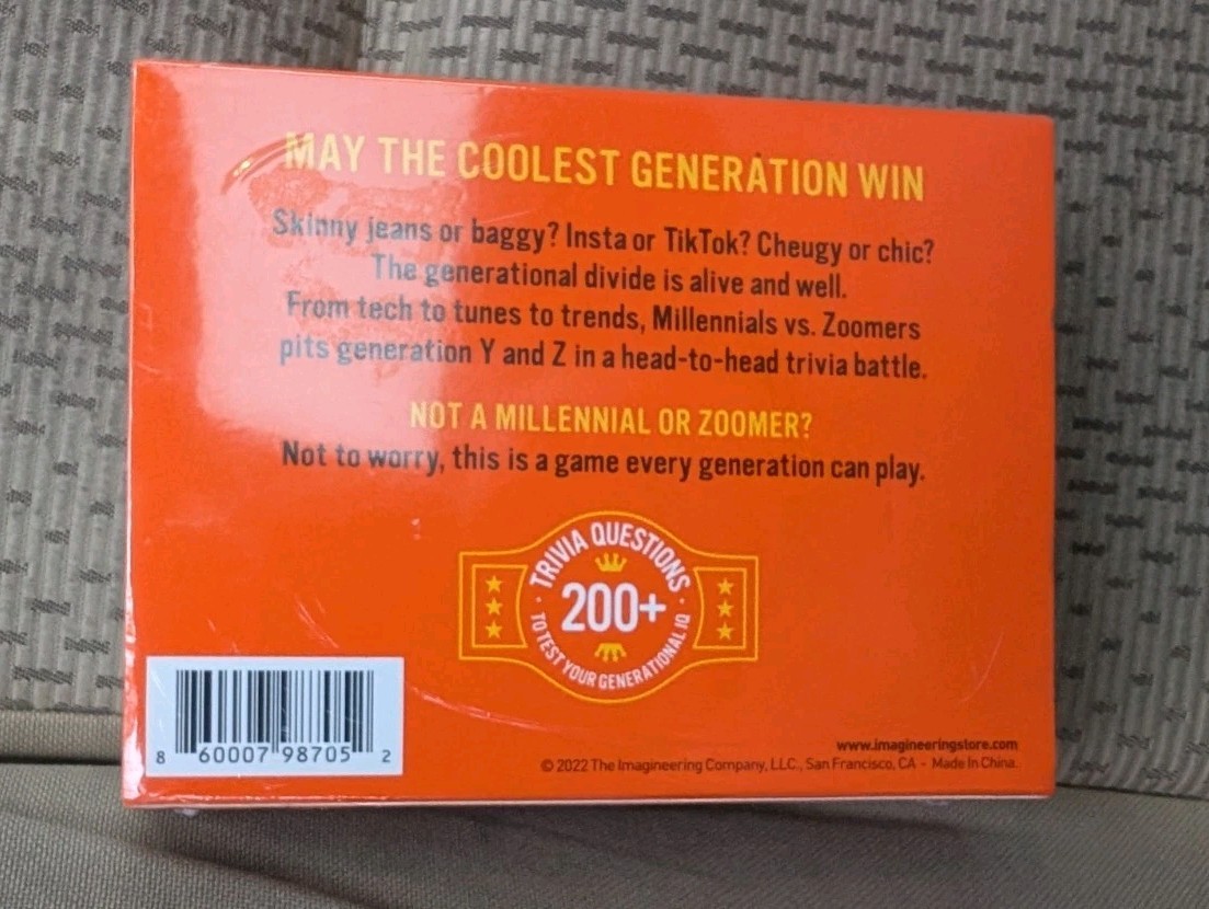 MILLENNIALS vs ZOOMERS ~ Best Gen Wins ~Trivia Game ~ Gen Y vs Gen Z Sealed