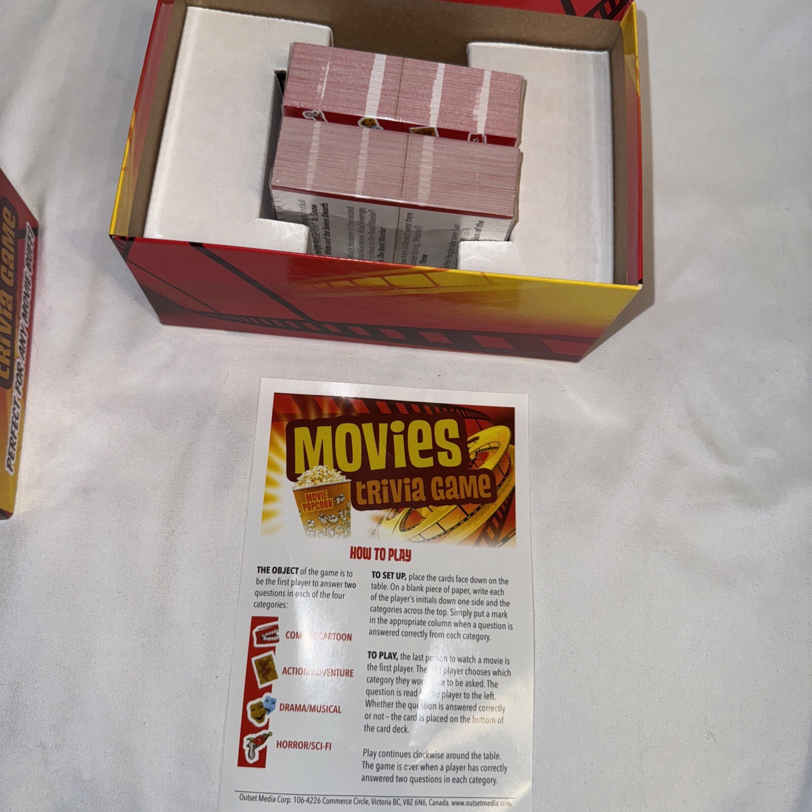 Movies Trivia Game by Outset New Sealed Perfect For Movie Buffs