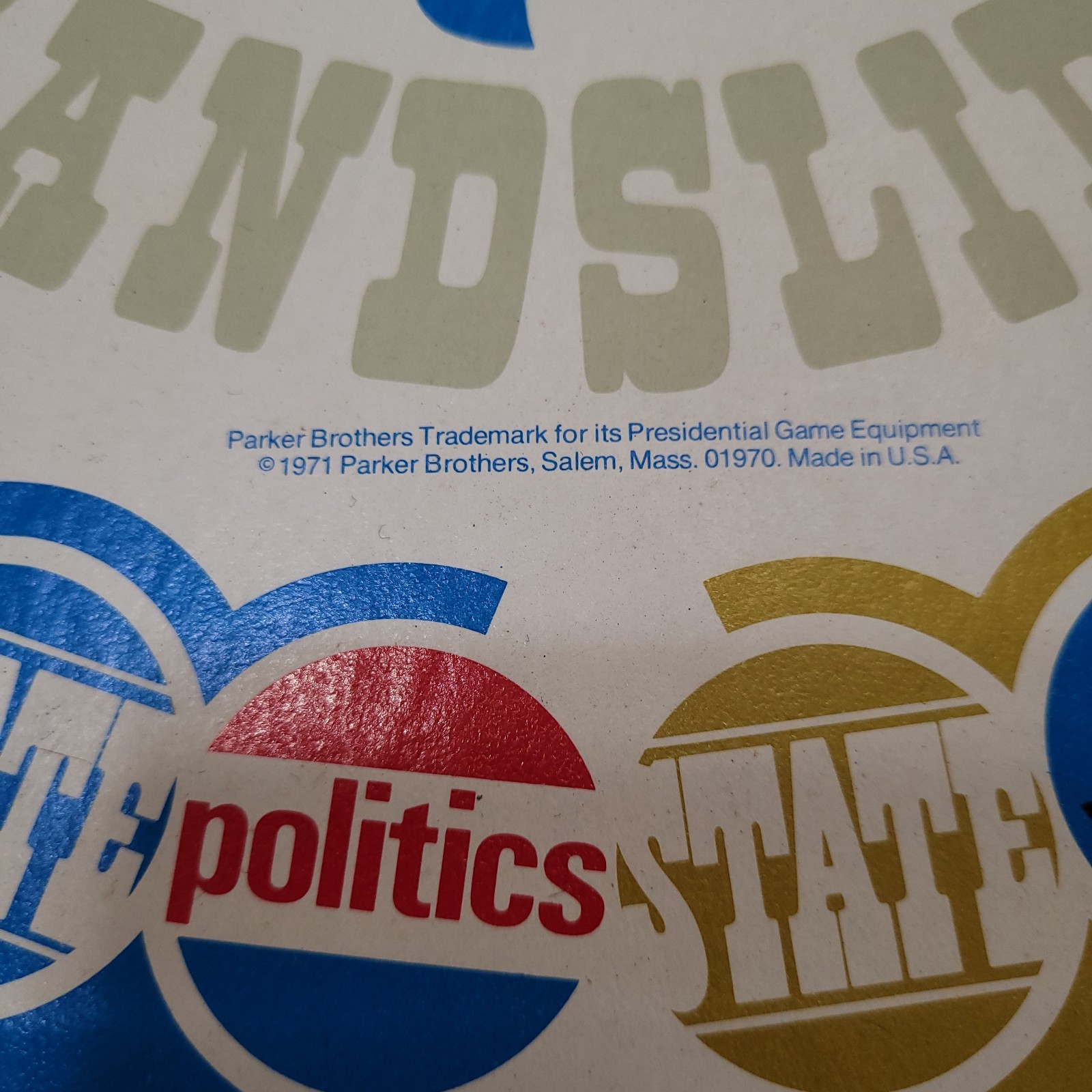 Vintage 70s 1971 Landslide Power Politics Board Game Parker Bros CIB Complete