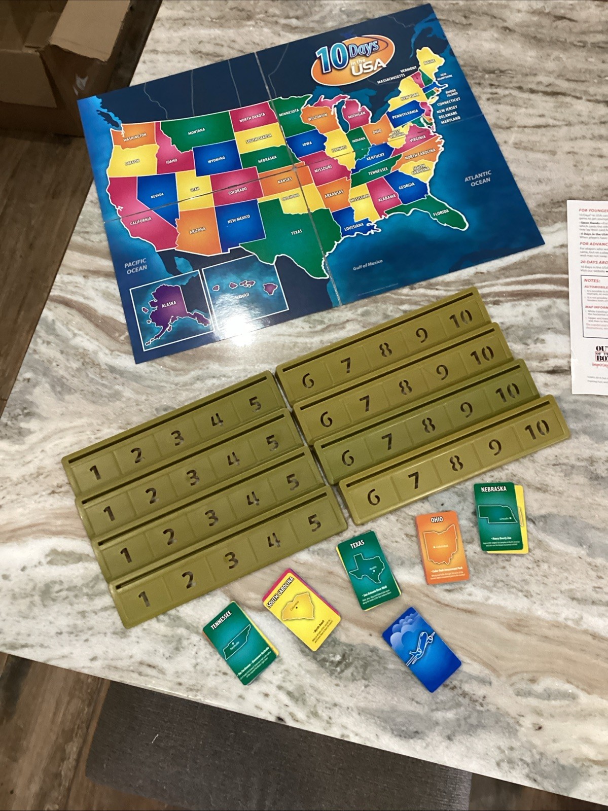10 Days in the USA Board Game – Family Edition (2014) ~ COMPLETE