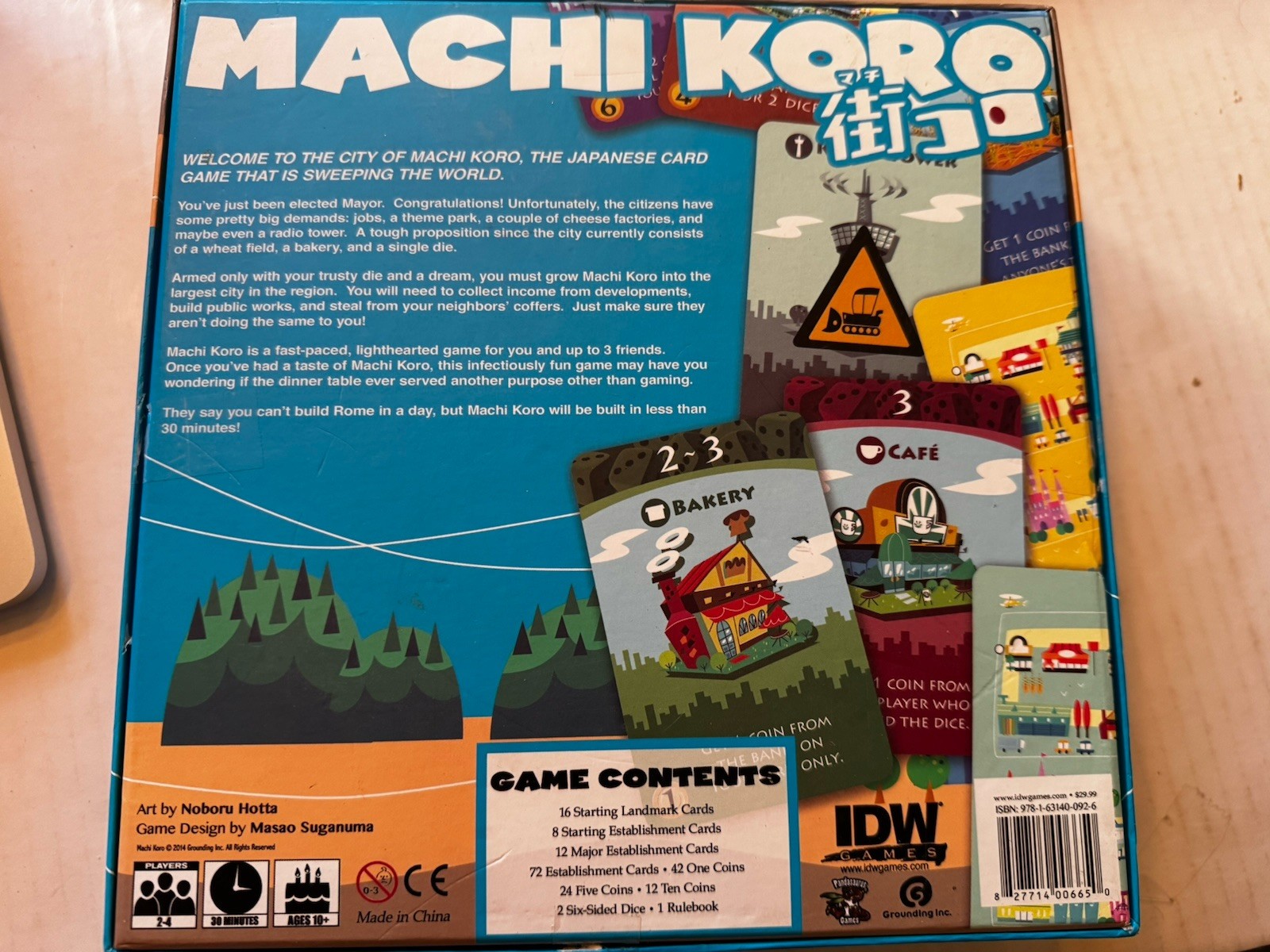Machi Koro Game IDW 2014 Edition Japanese Card Game City Building Complete